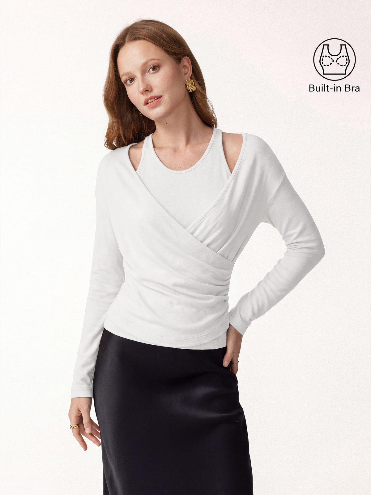 LiteWarm Two-Piece Set Cami with Surplice Ruched Built-In Bra Top — original photo 17