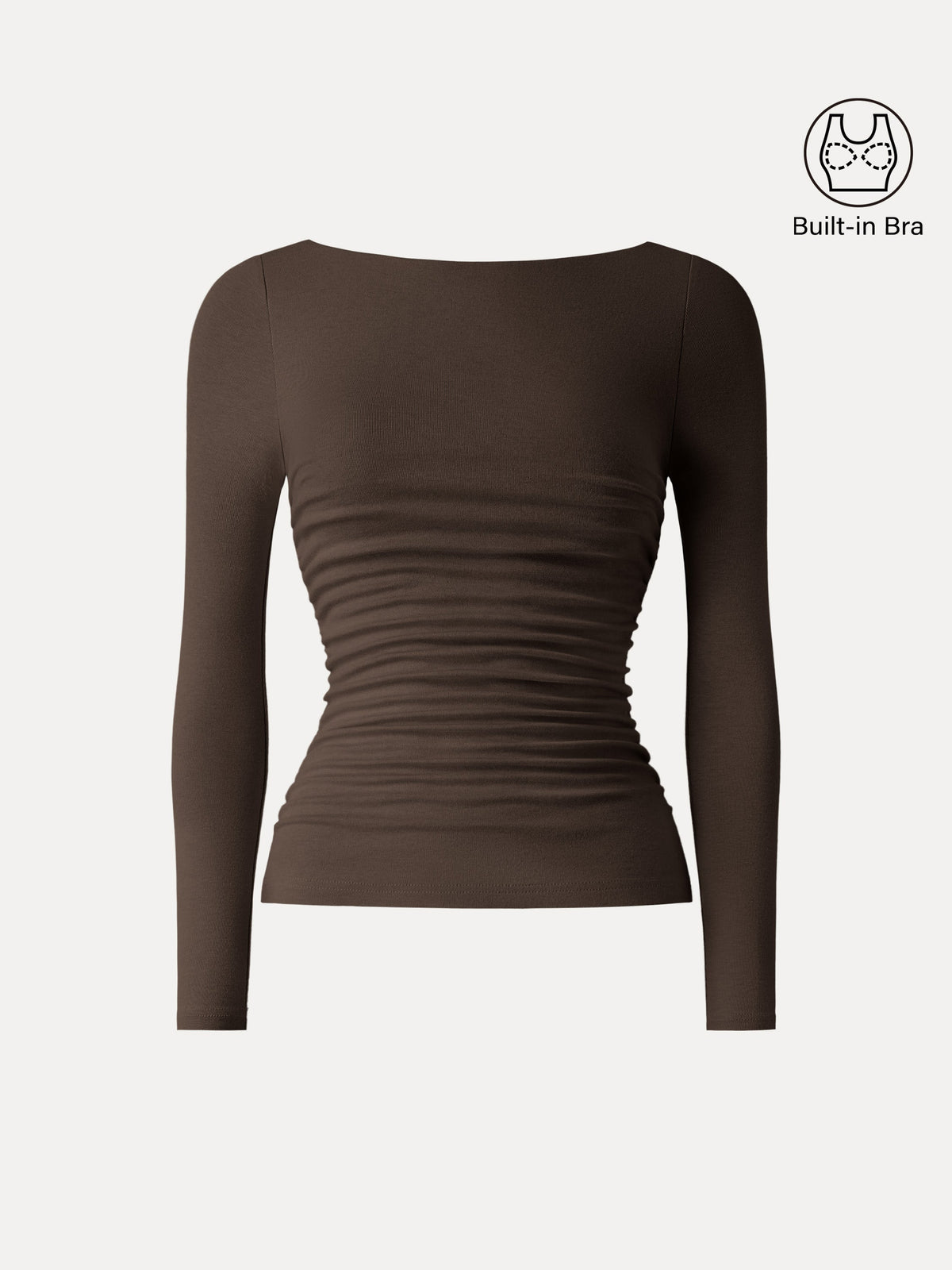 LiteWarm Boatneck Ruched Built-In Bra Top — original photo 11