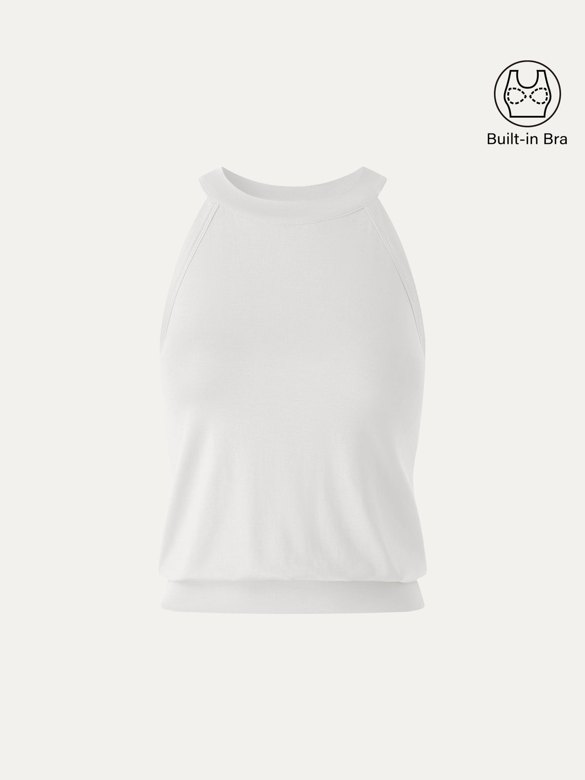 Halter Neck Banded Hem Built-In Bra Tank — original photo 11