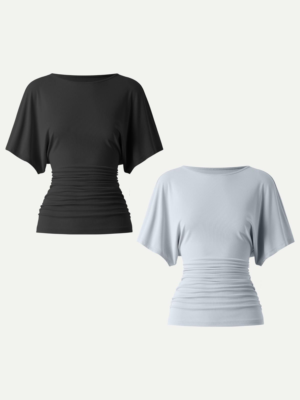 Effortless Boatneck Batwing Sleeve Side Ruched Top — original photo 21
