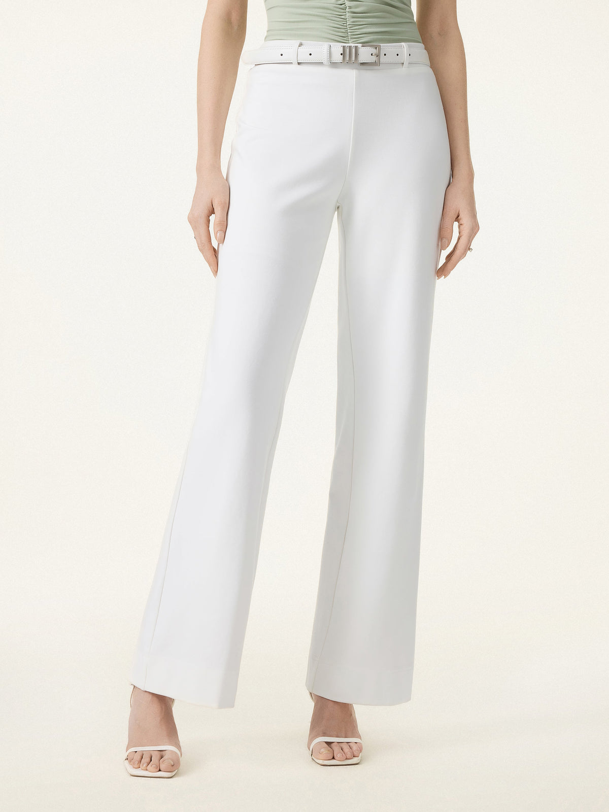 Not-See-Thru Drapey Mid Rise Wide Leg Pull-on Pant with Pockets — original photo 3