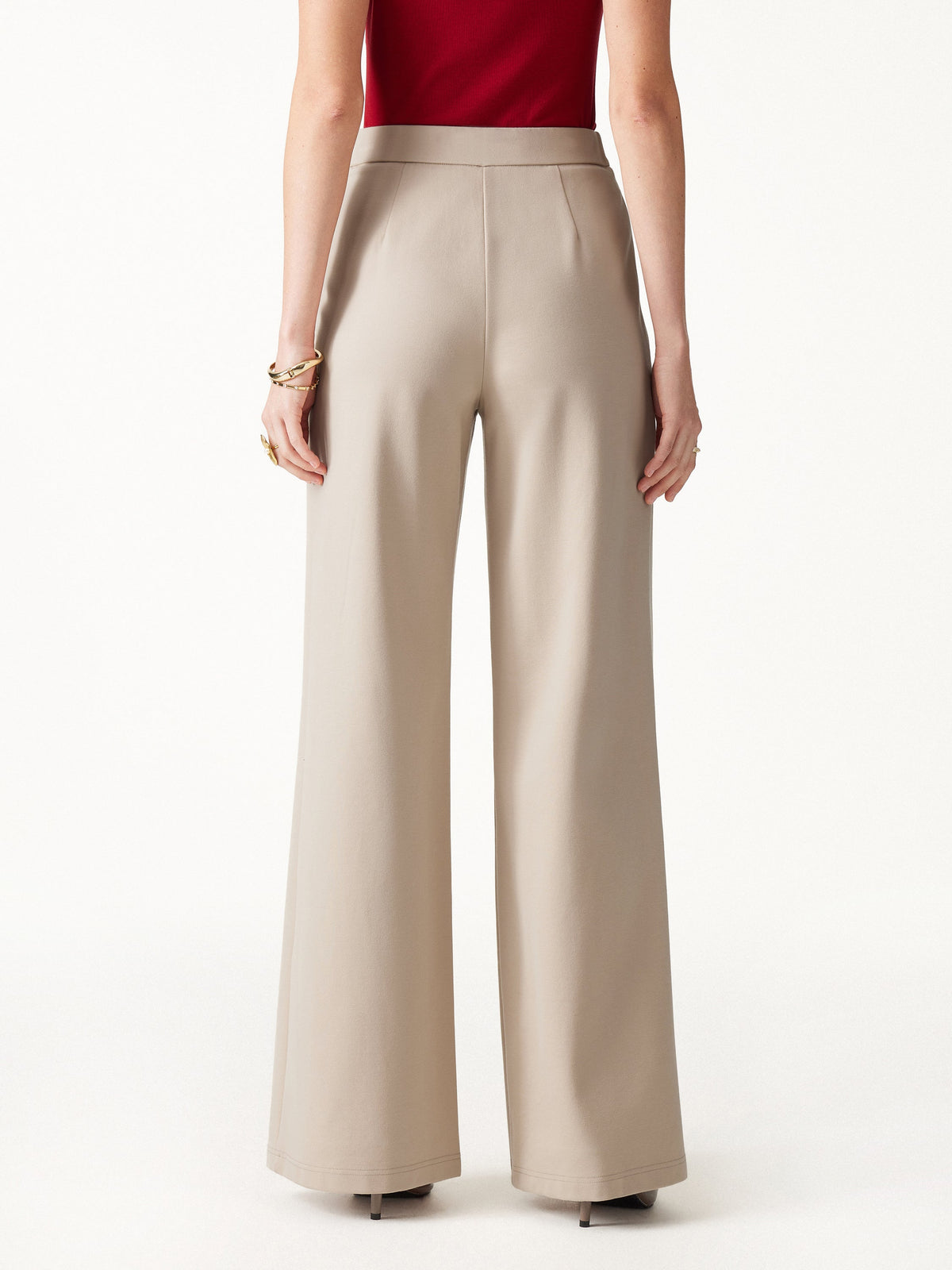 Ponte High-Rise Wide-Leg Gusset Pants with Pockets — original photo 4