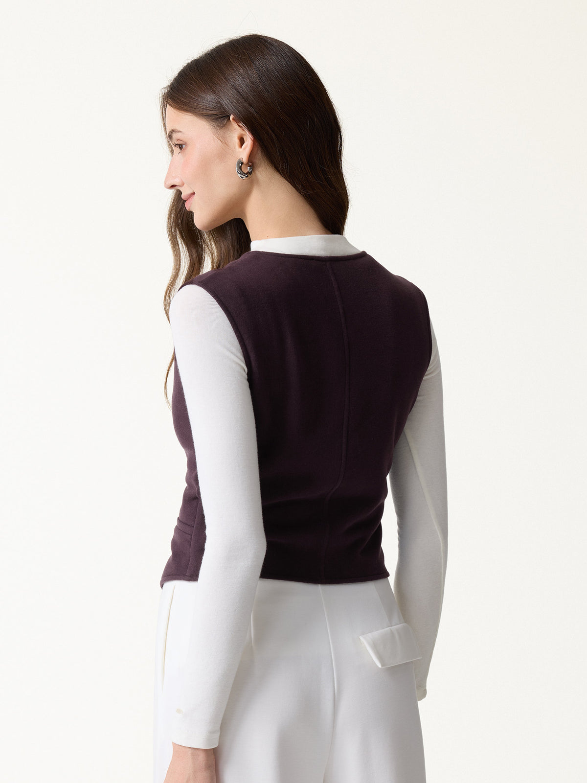 2Pcs Set Friendly Sleeveless Cropped Vest & Mid-Rise Pintuck Pants with Pockets — original photo 6