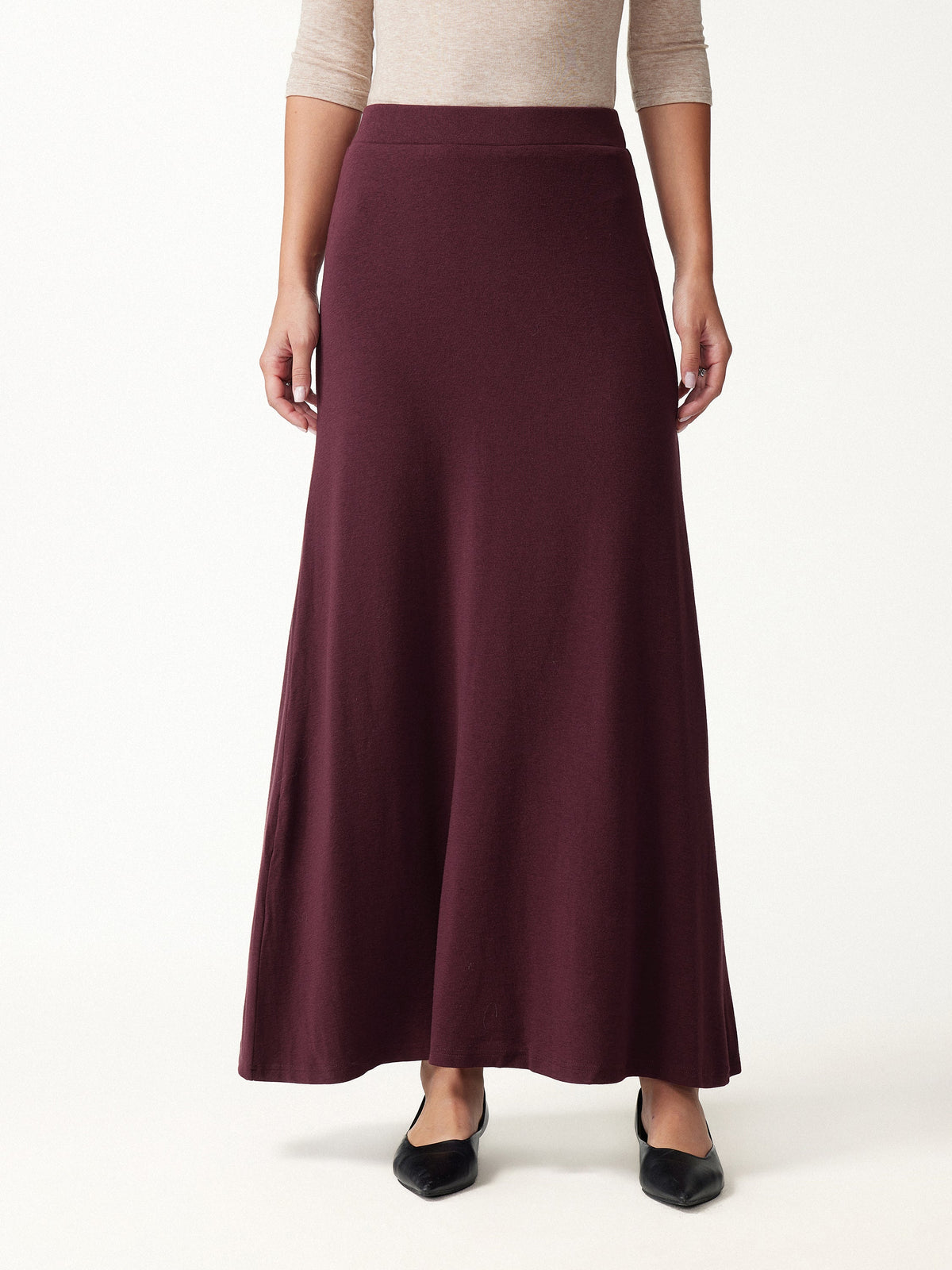 2Pcs Set LiteWarm Boatneck Top & High-Rise A-Line Maxi Skirt — original photo 6
