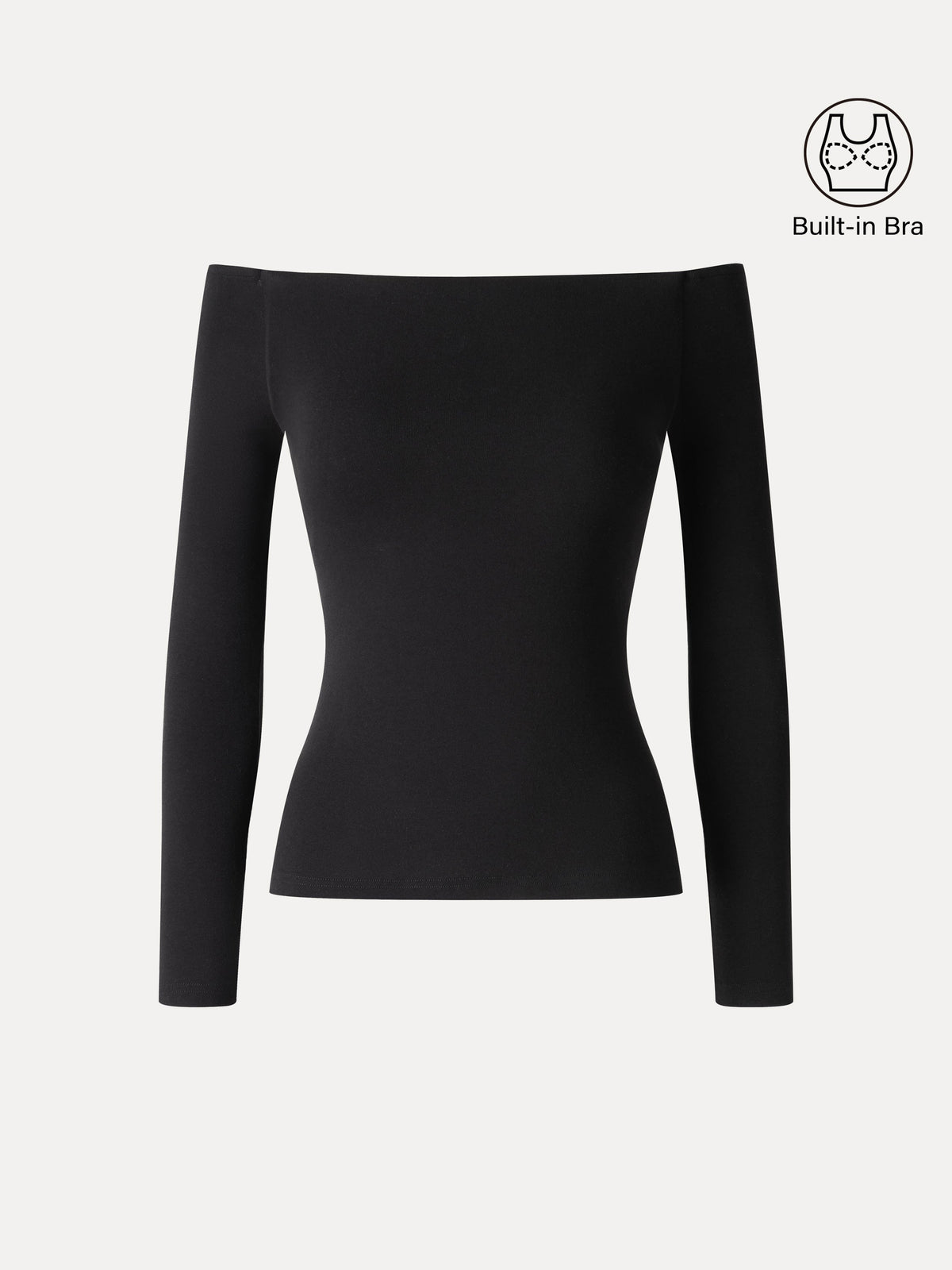 LiteWarm Non-Slip Off-Shoulder Long Sleeve Built-In Bra Top — original photo 7