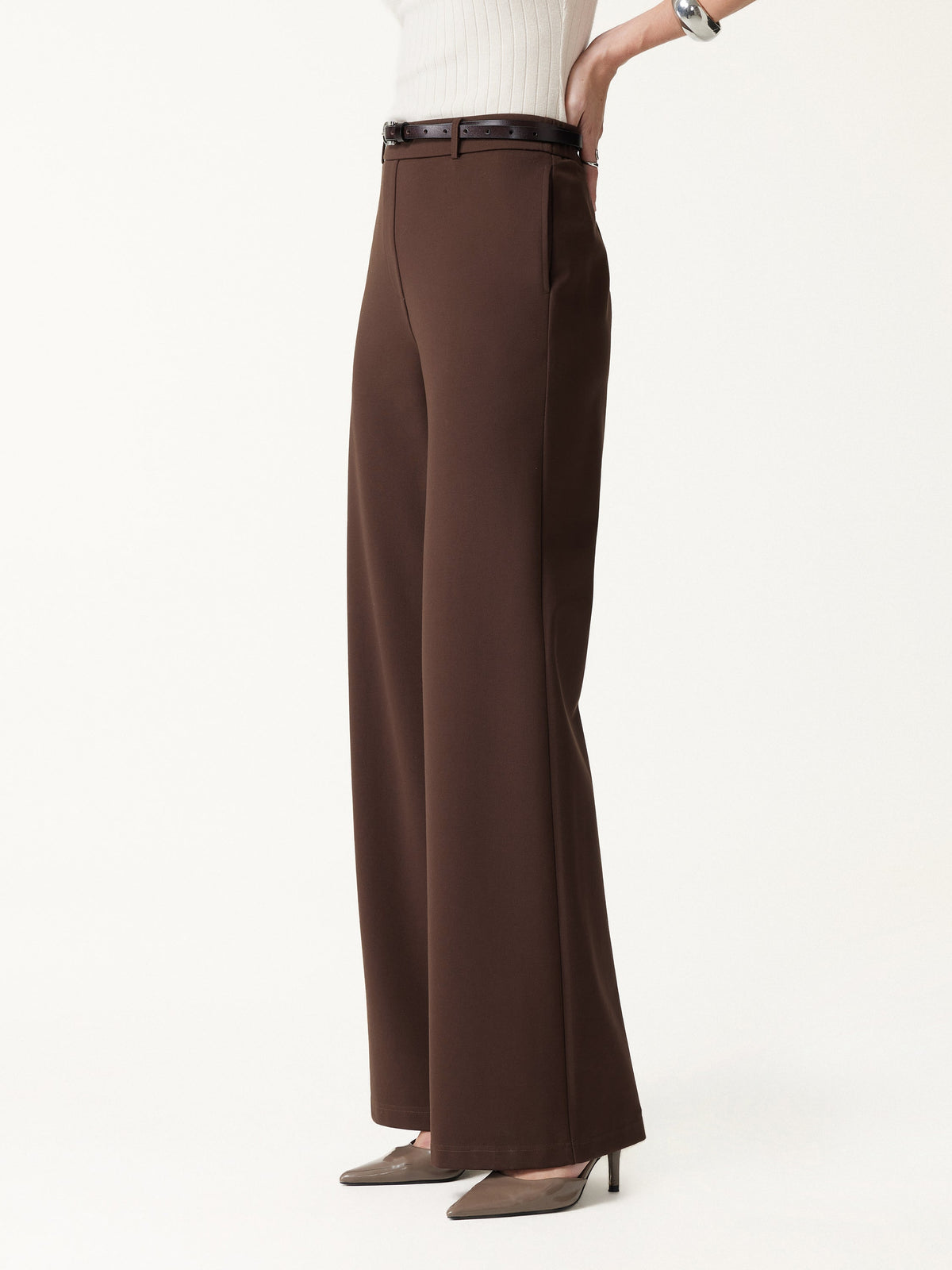 Ponte Mid-Rise Wide-Leg Pants with Pockets — original photo 1