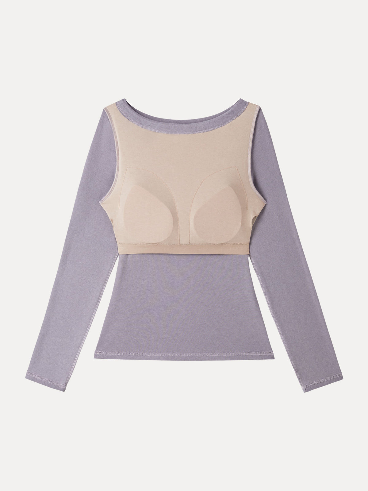 LiteWarm Boatneck Long Sleeve Built-In Bra Top — original photo 6
