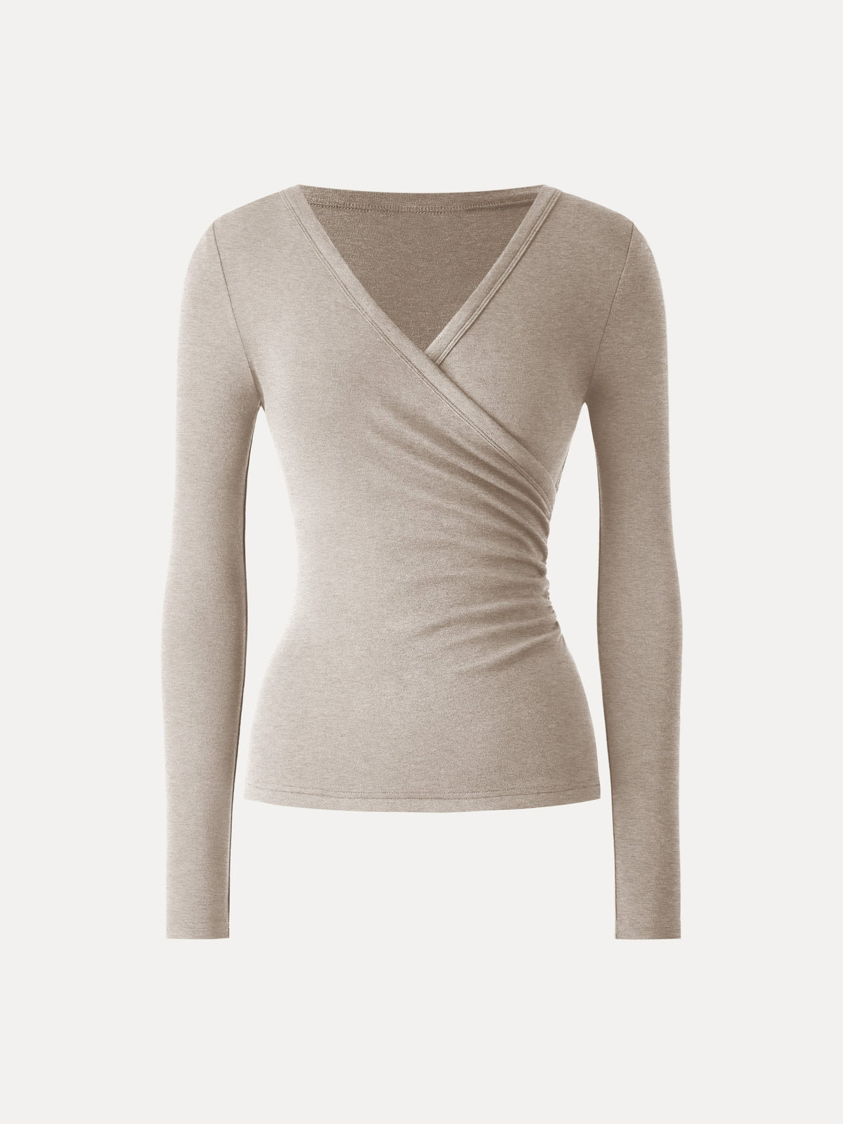 Eco-MiYaMoon® Surplice Ruched Long Sleeve Top — original photo 9