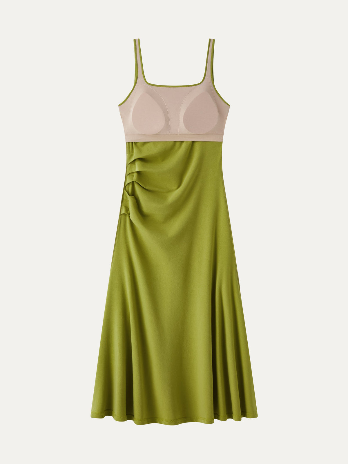 Square Neck Tucked Open Back Built-In Bra Dress — original photo 5