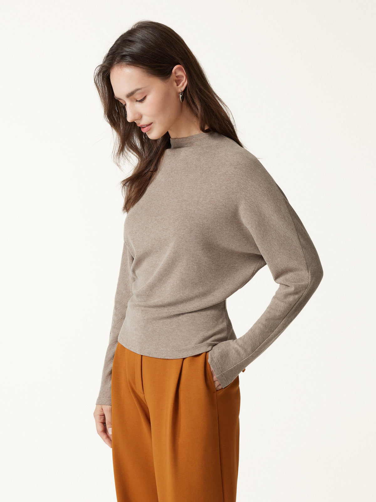 LiteWarm Mock Neck Batwing Sleeve Top — original photo 3