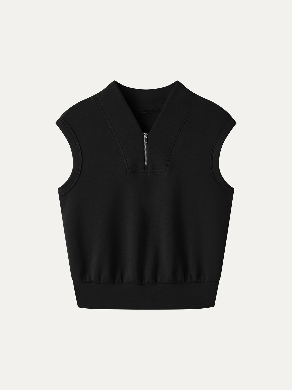 Air Cotton Quarter-Zip Banded Hem Travel Top — original photo 10