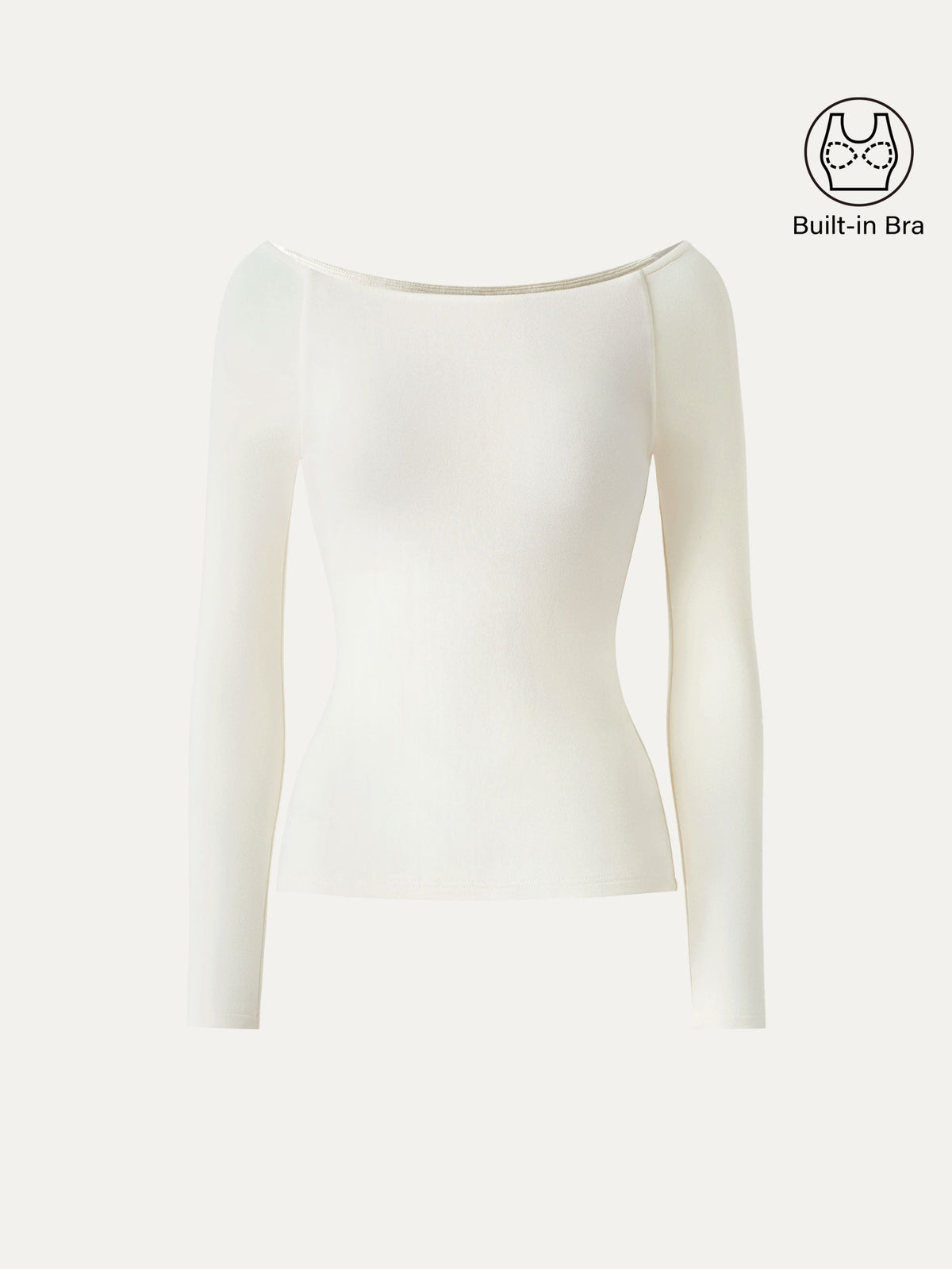 LiteWarm Slash Neck Raglan Sleeve Built-In Bra Top — original photo 8