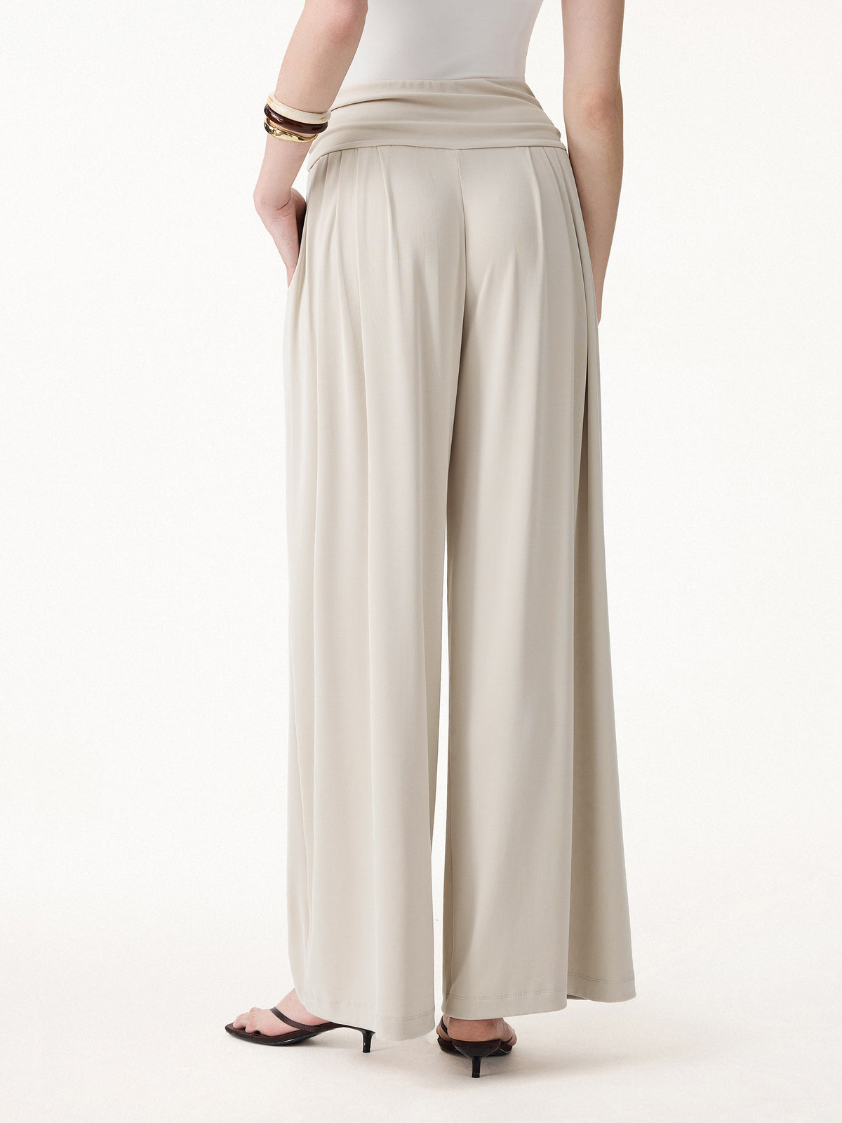 Sandwashed Super Flowy Tucked Palazzo Pant with Pockets — original photo 5