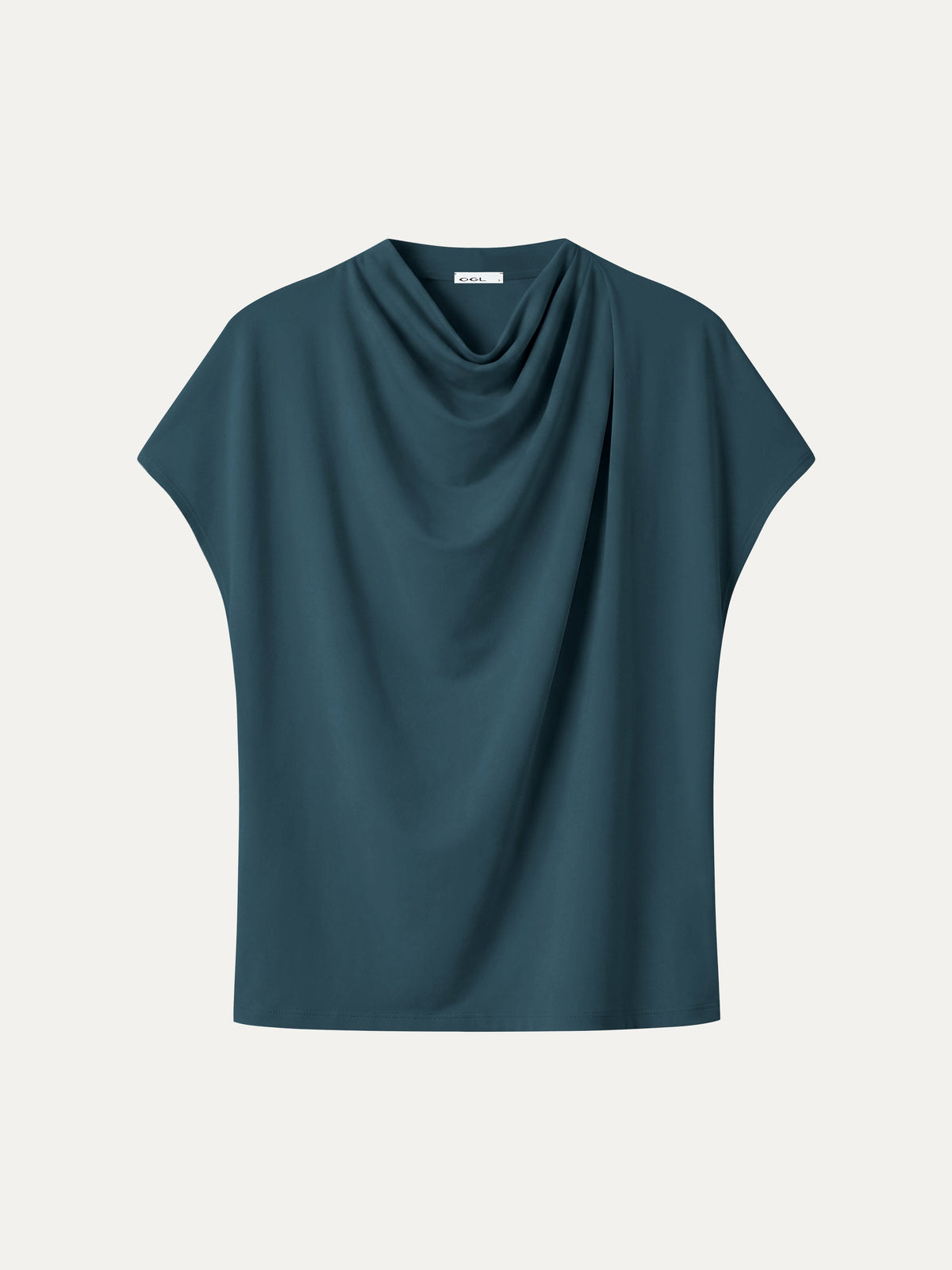 LiteWarm Draped Mock Neck Cap Sleeve Top — original photo 12