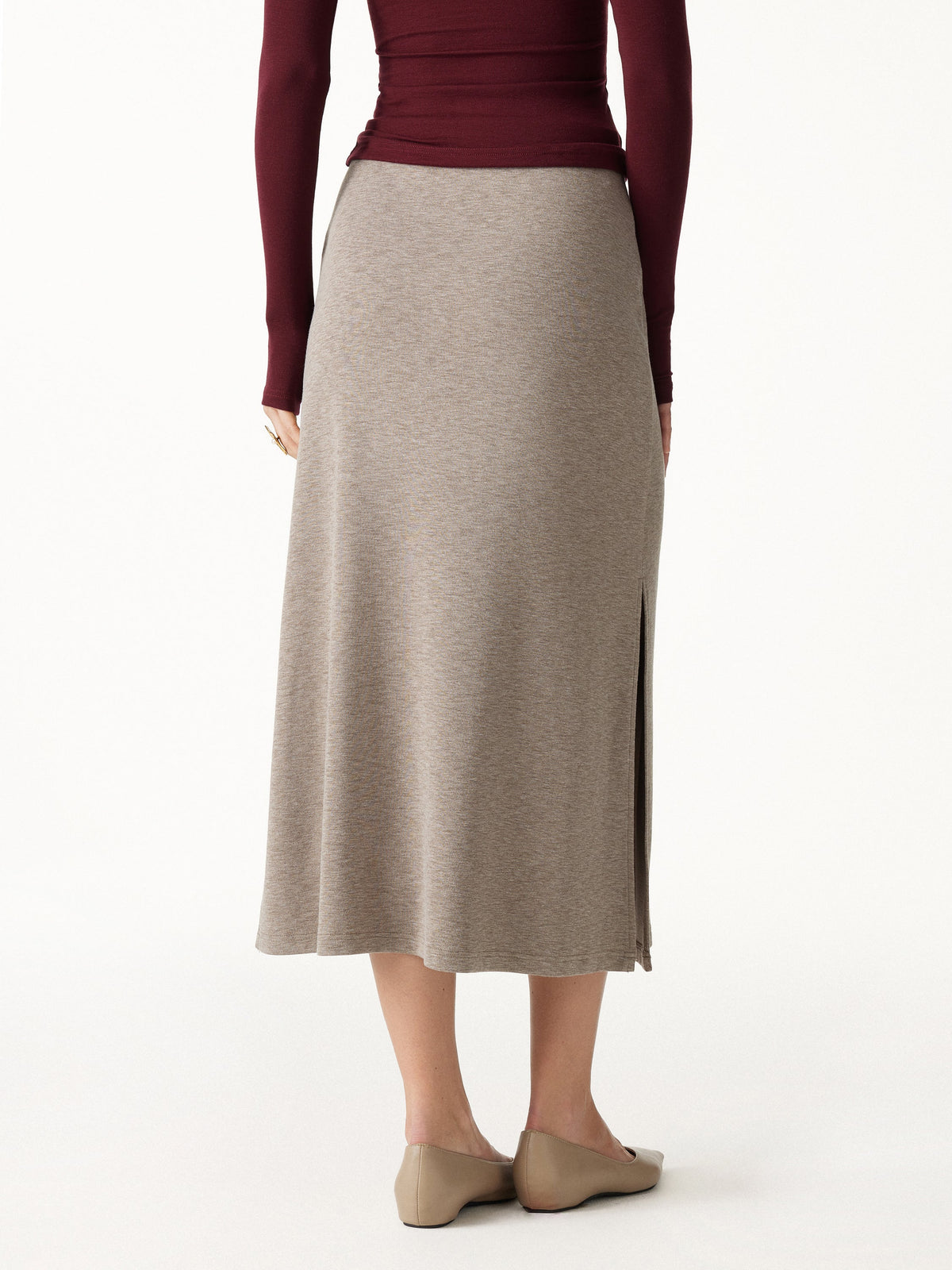 LiteWarm Side-Slit A-Line Midi Skirt — original photo 4