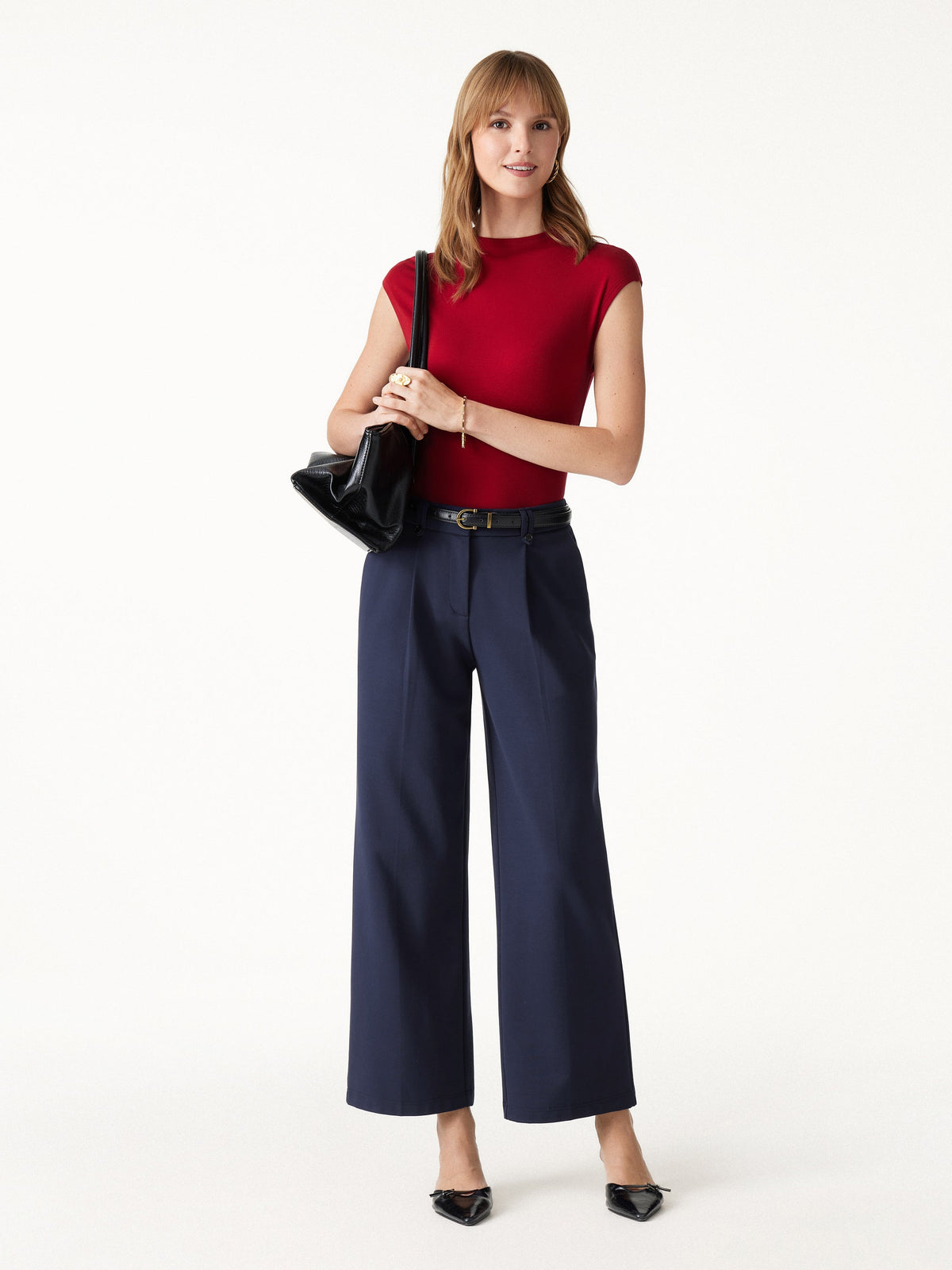 Ponte Low-Rise Straight Leg Ankled Pants with Pockets — original photo 3