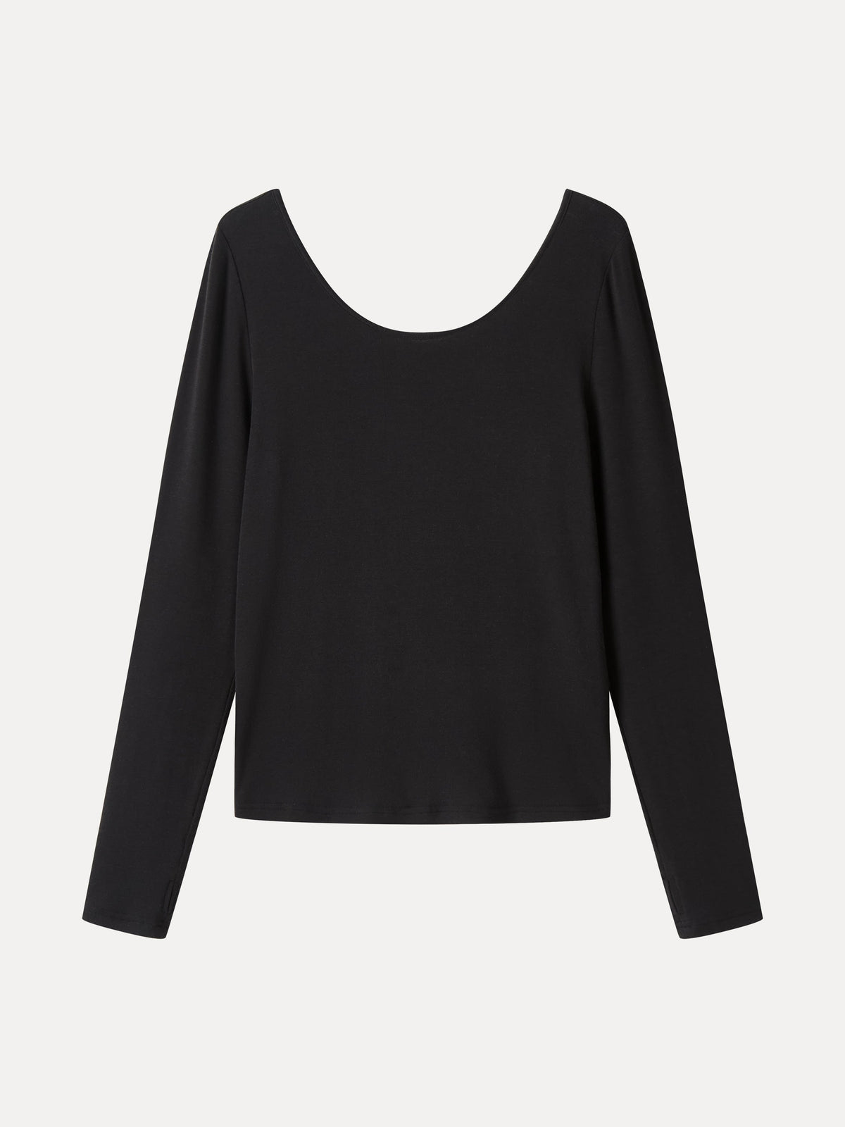 LiteWarm Premium Lyocell-Wool Scoop Neck Thumbhole Long Sleeve Top — original photo 6
