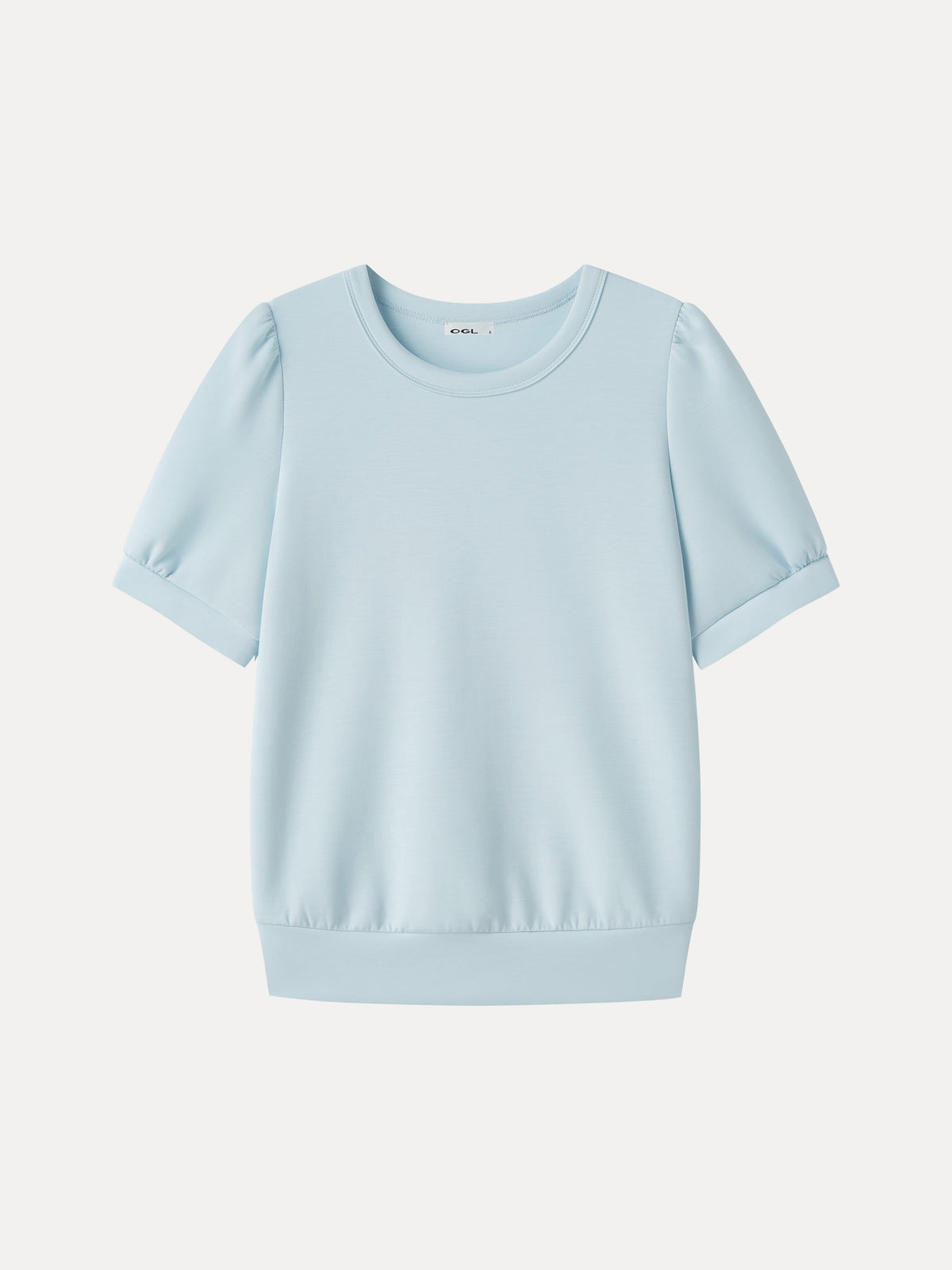 Lyocell Spacer Round Neck Puffed Short Sleeve Top — original photo 5