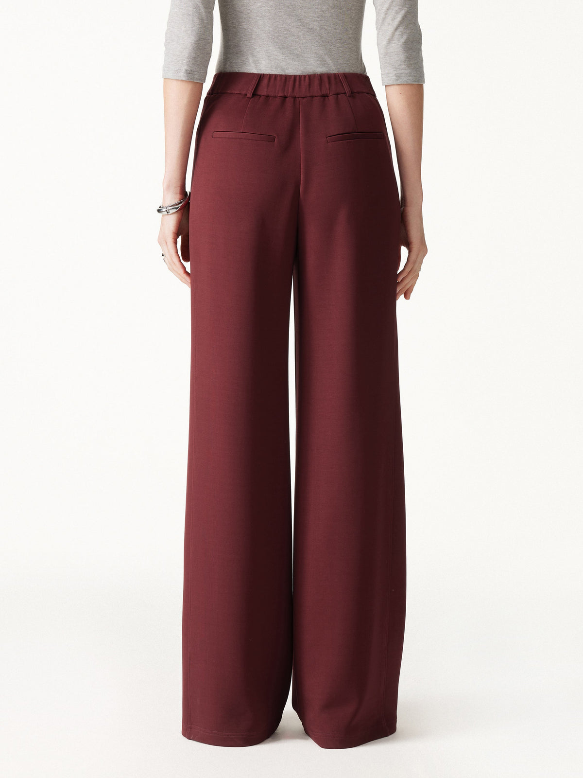 Lyocell Spacer Knit High-Rise Wide-Leg Tuck Pants with Pockets — original photo 5