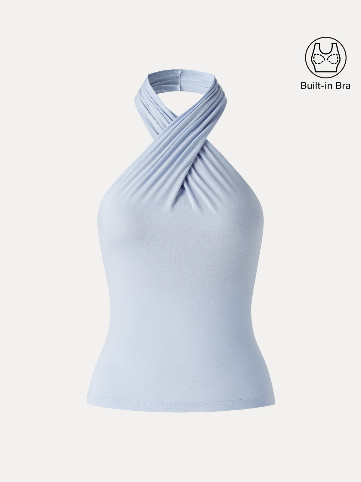 Criss Cross Halter Neck Going-Out Built-In Bra Top — original photo 7