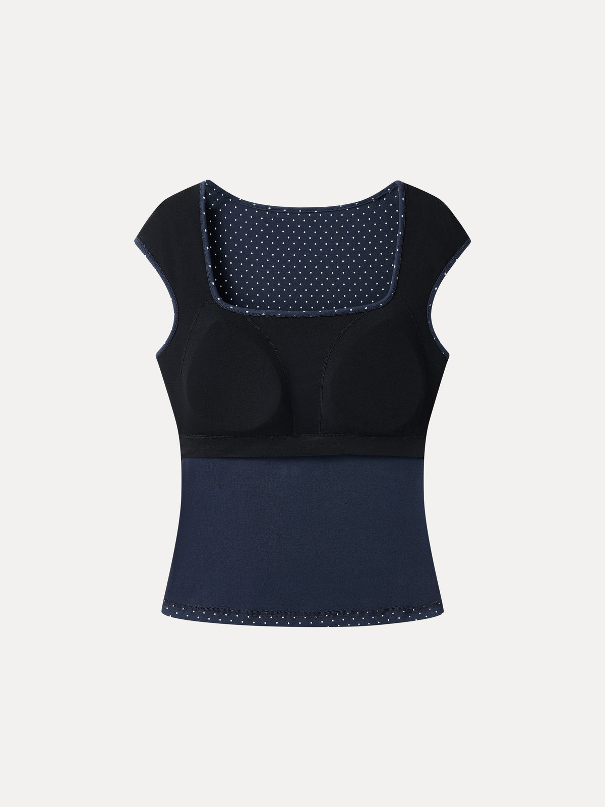 Polka Dots Square Neck Built-In Bra Top — original photo 7
