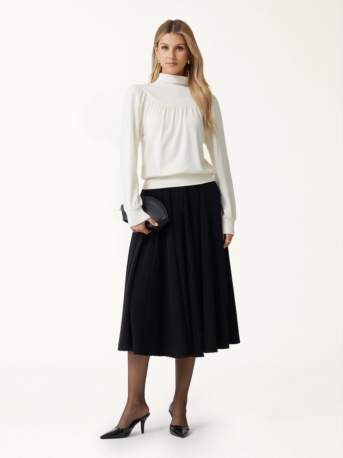 ProWarm Mock Neck Ruched Banded Hem Top — original photo 2