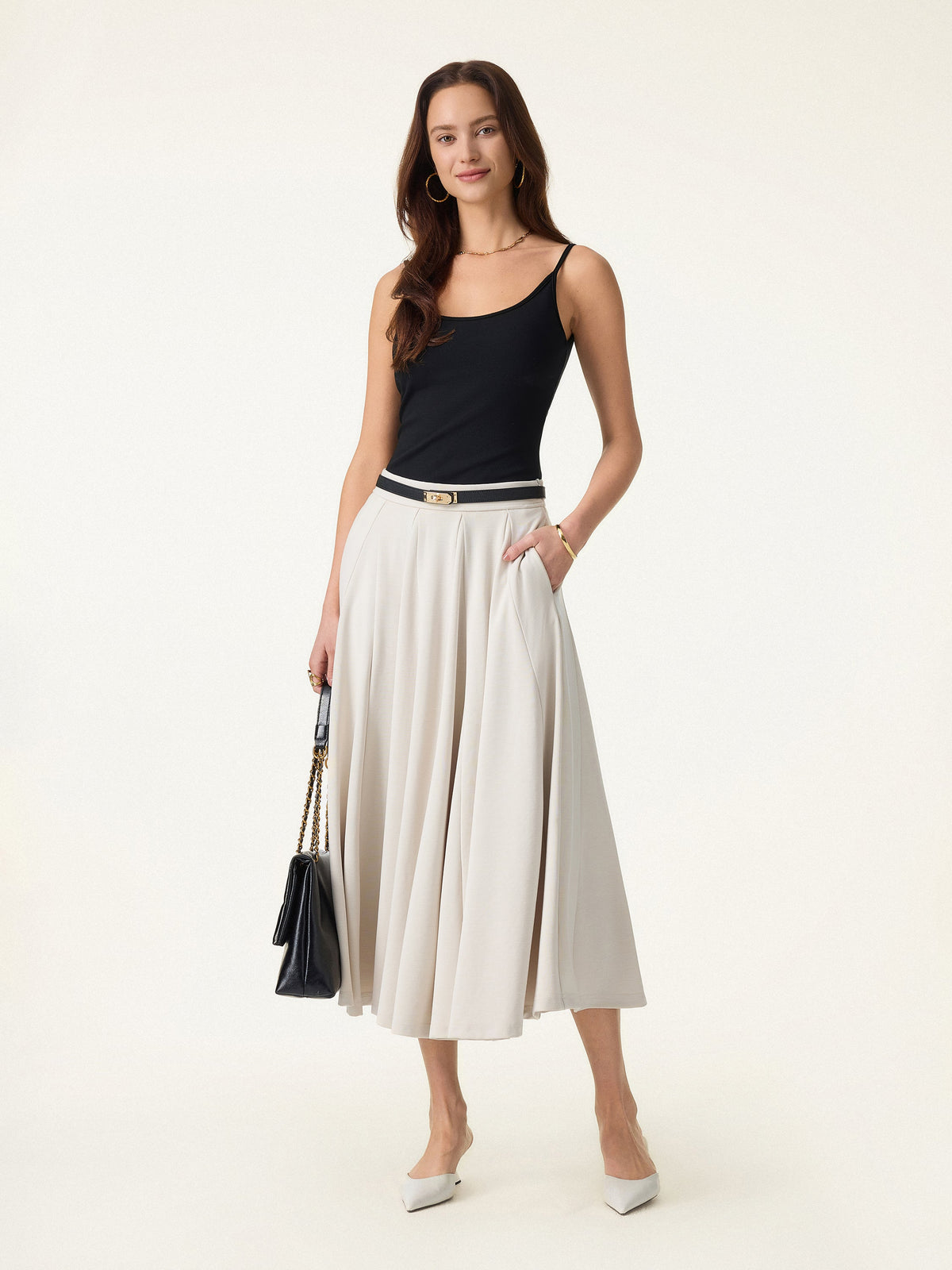 Lyocell Blend Volume Skirt with Pockets — original photo 1