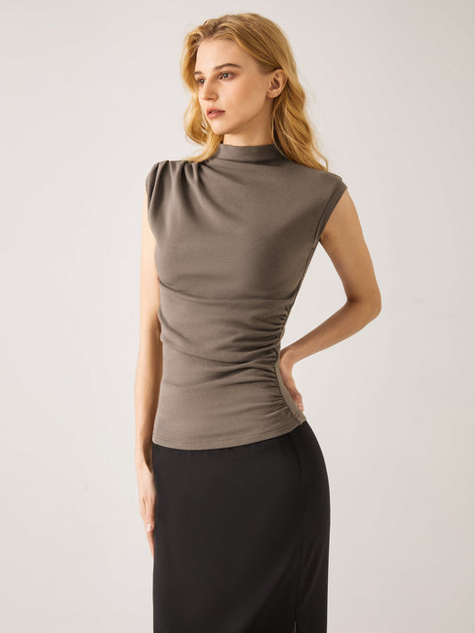 ProWarm Mock Neck Sleeveless Ruched Top — original photo 1