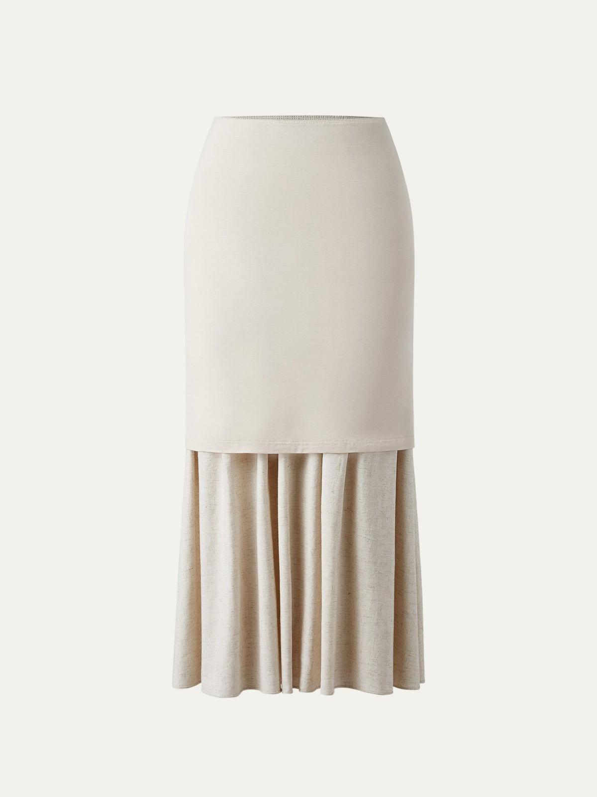 European Linen Smocked Waist Skirt with Pockets — original photo 6
