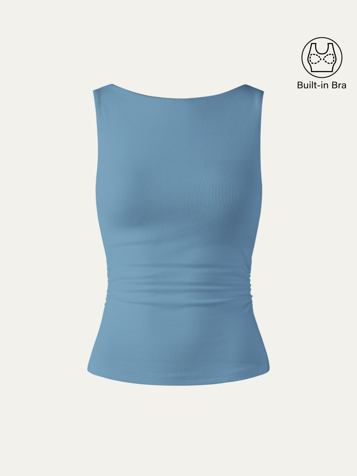 Elastic Open Back Built-In Bra Tank — original photo 10