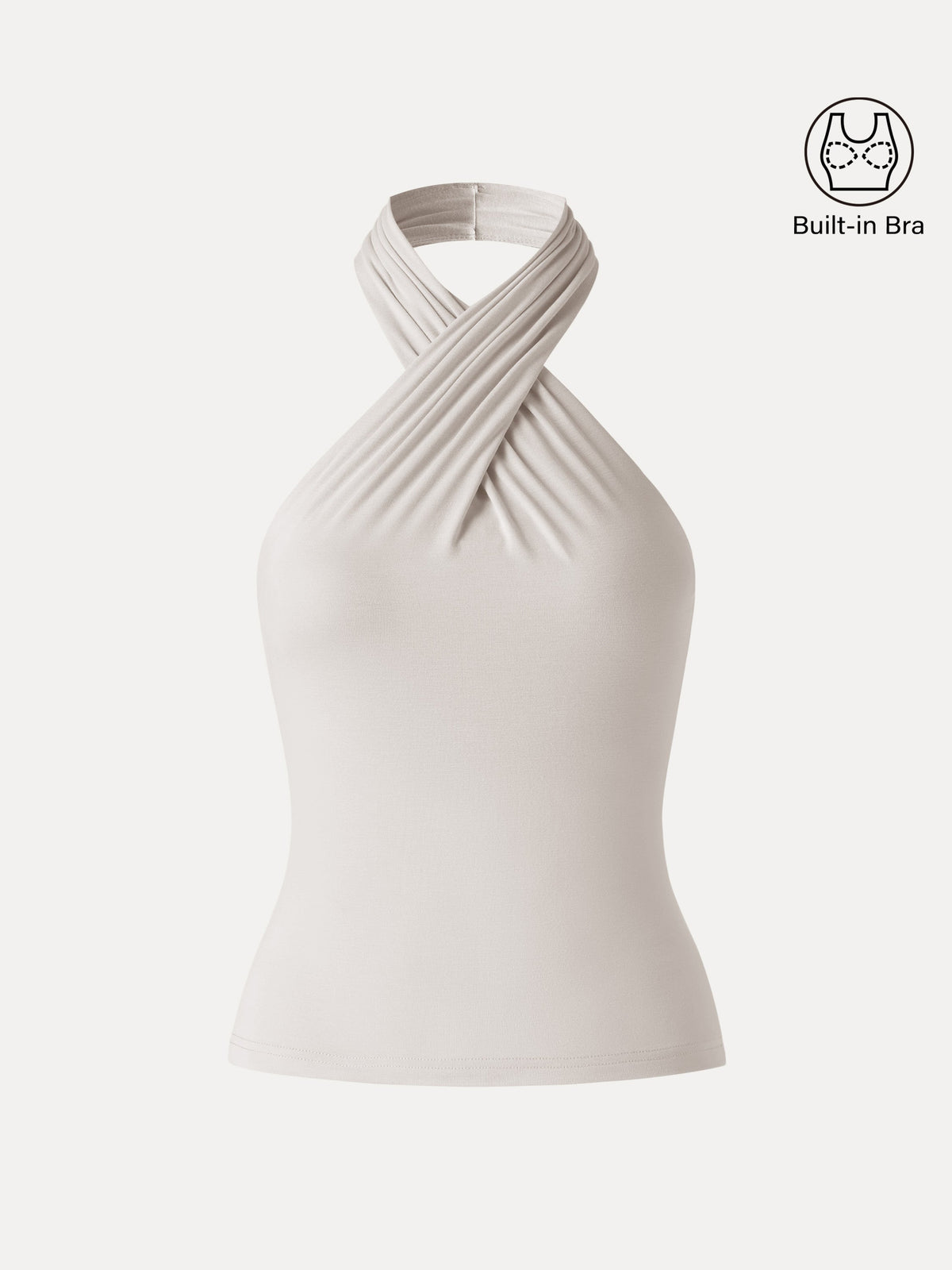 Criss Cross Halter Neck Going-Out Built-In Bra Top — original photo 10