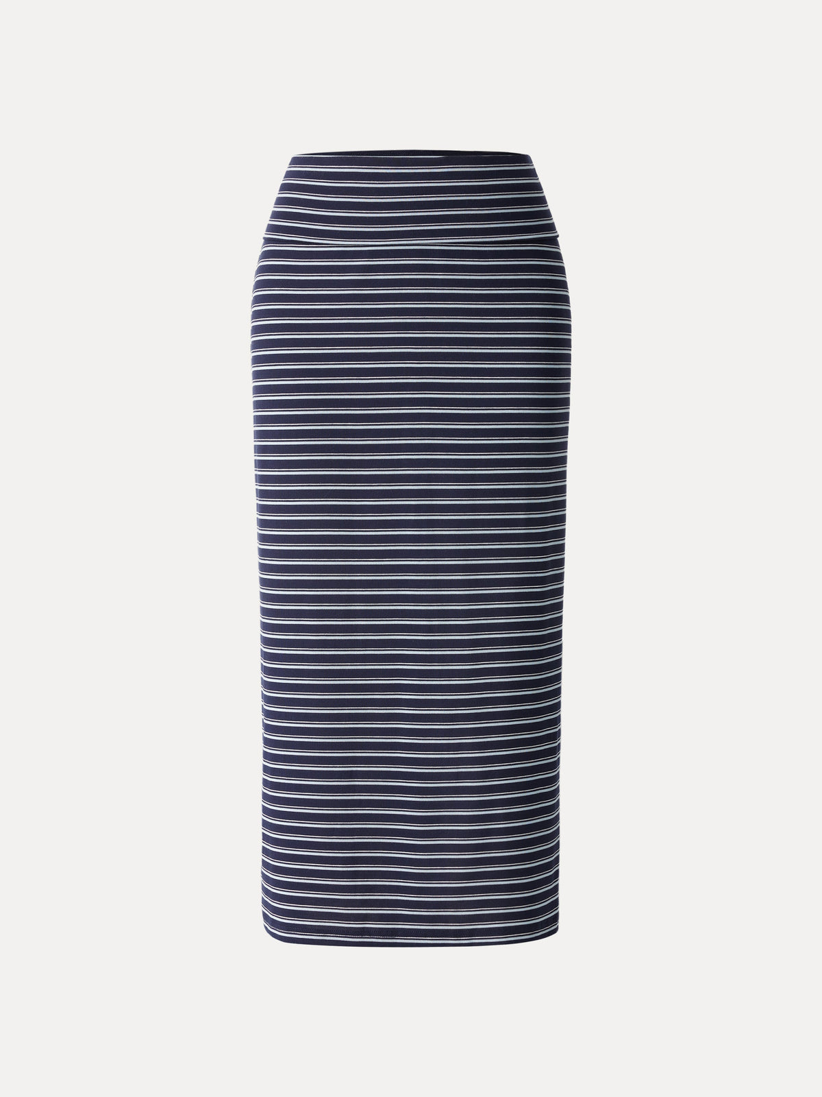 Low Rise Folded Waist Striped Midi Skirt — original photo 6