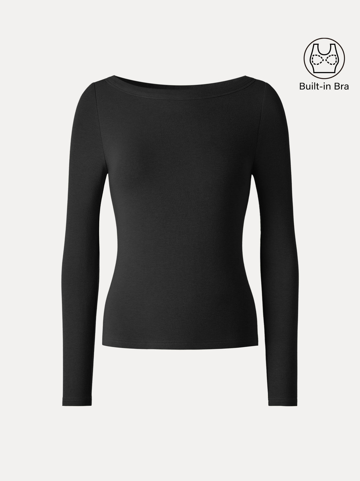 LiteWarm Boatneck Long Sleeve Built-In Bra Top — original photo 13