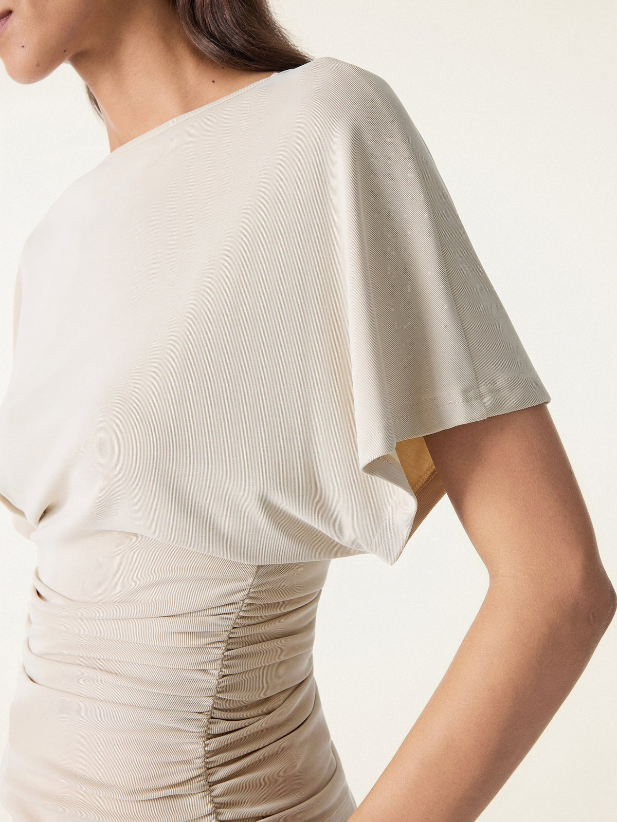 Effortless Boatneck Batwing Sleeve Side Ruched Top — original photo 5