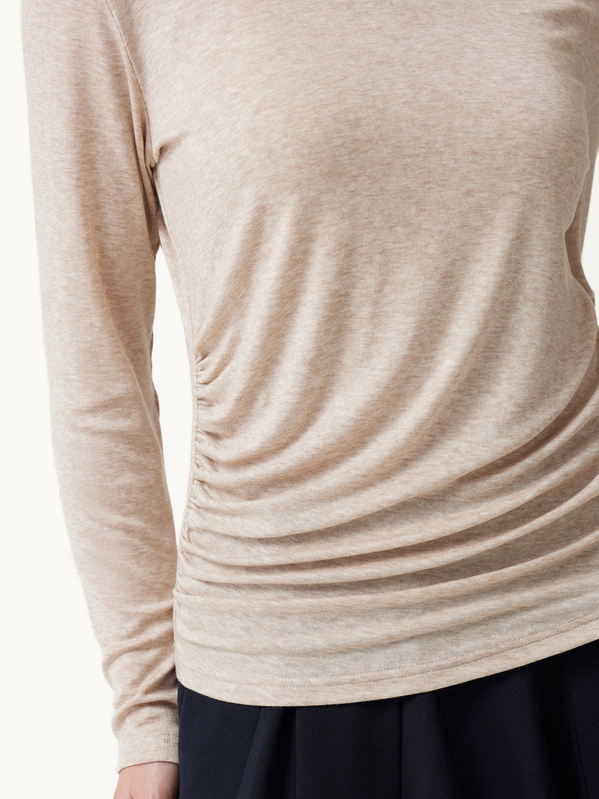 LiteWarm V-Neck Long Sleeve Ruched Top — original photo 11