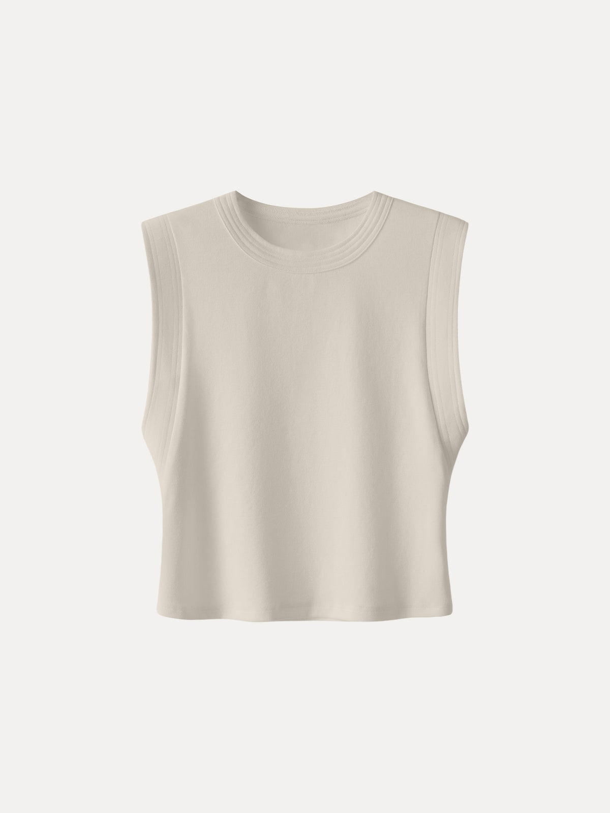 Soft Cotton Lyocell Cropped Wide Shoulder Tank — original photo 8