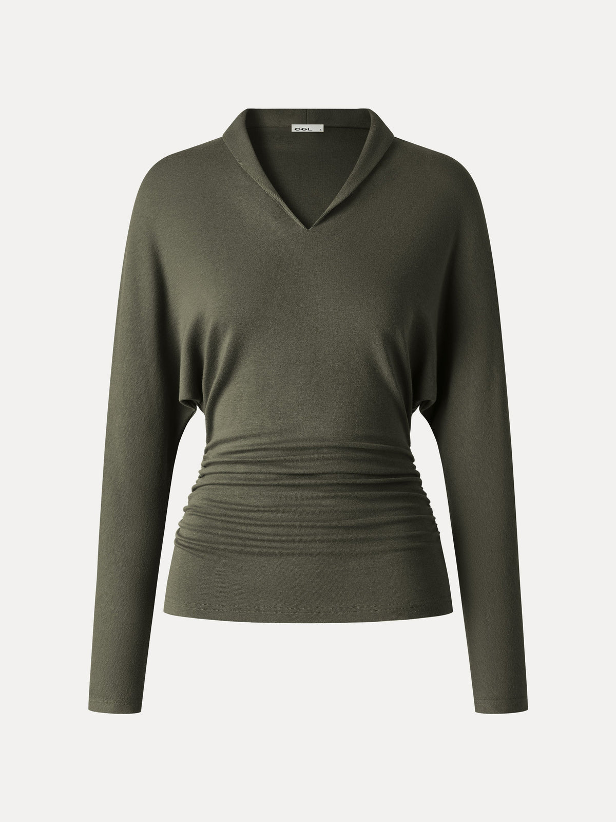 LiteWarm V-Neck Long Sleeve Ruched Top — original photo 8