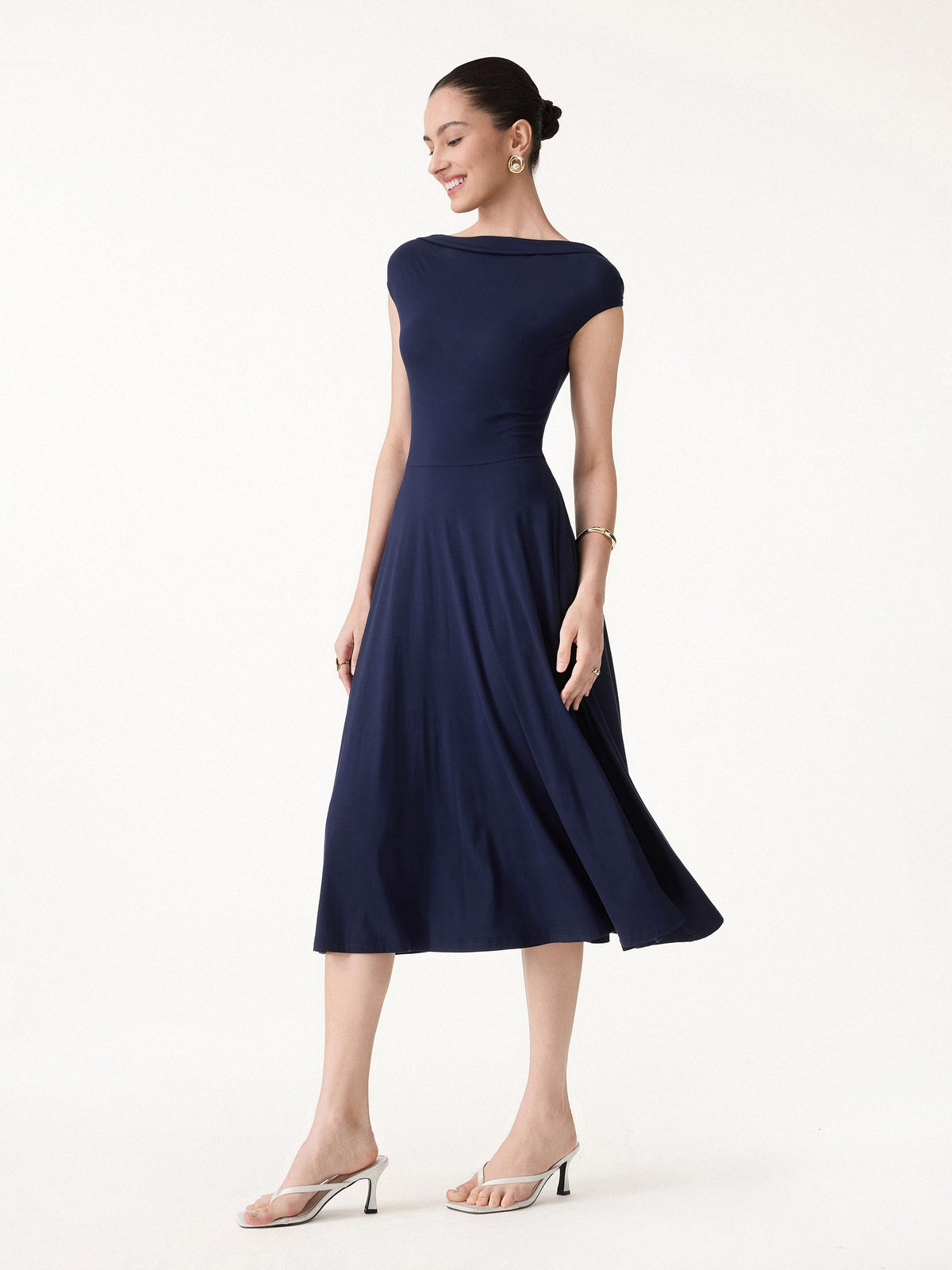 SkinKiss Multi-Wear Midi Built-In Bra Dress with Pockets — original photo 2