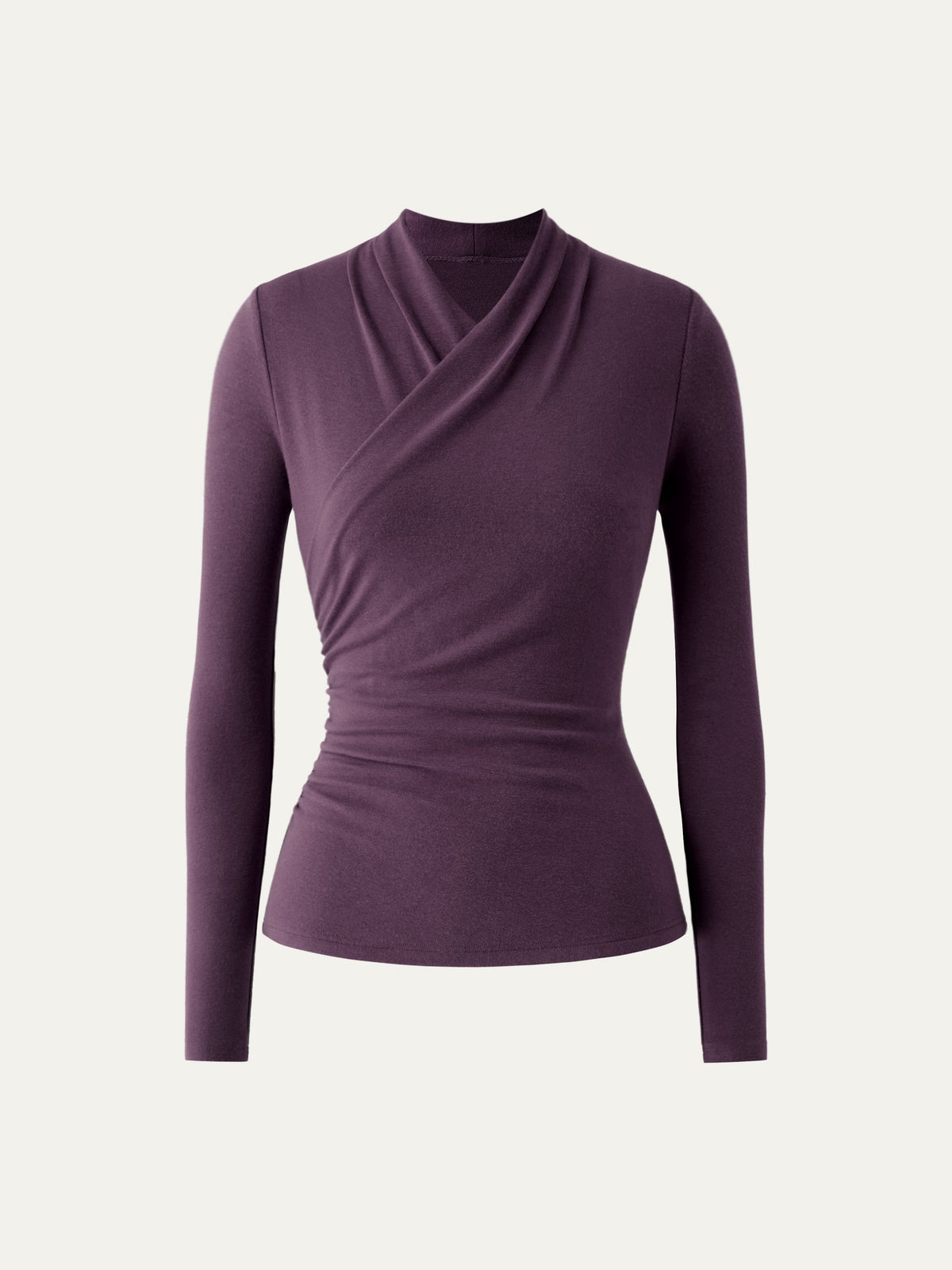 LiteWarm Surplice Long Sleeve Ruched Top — original photo 6