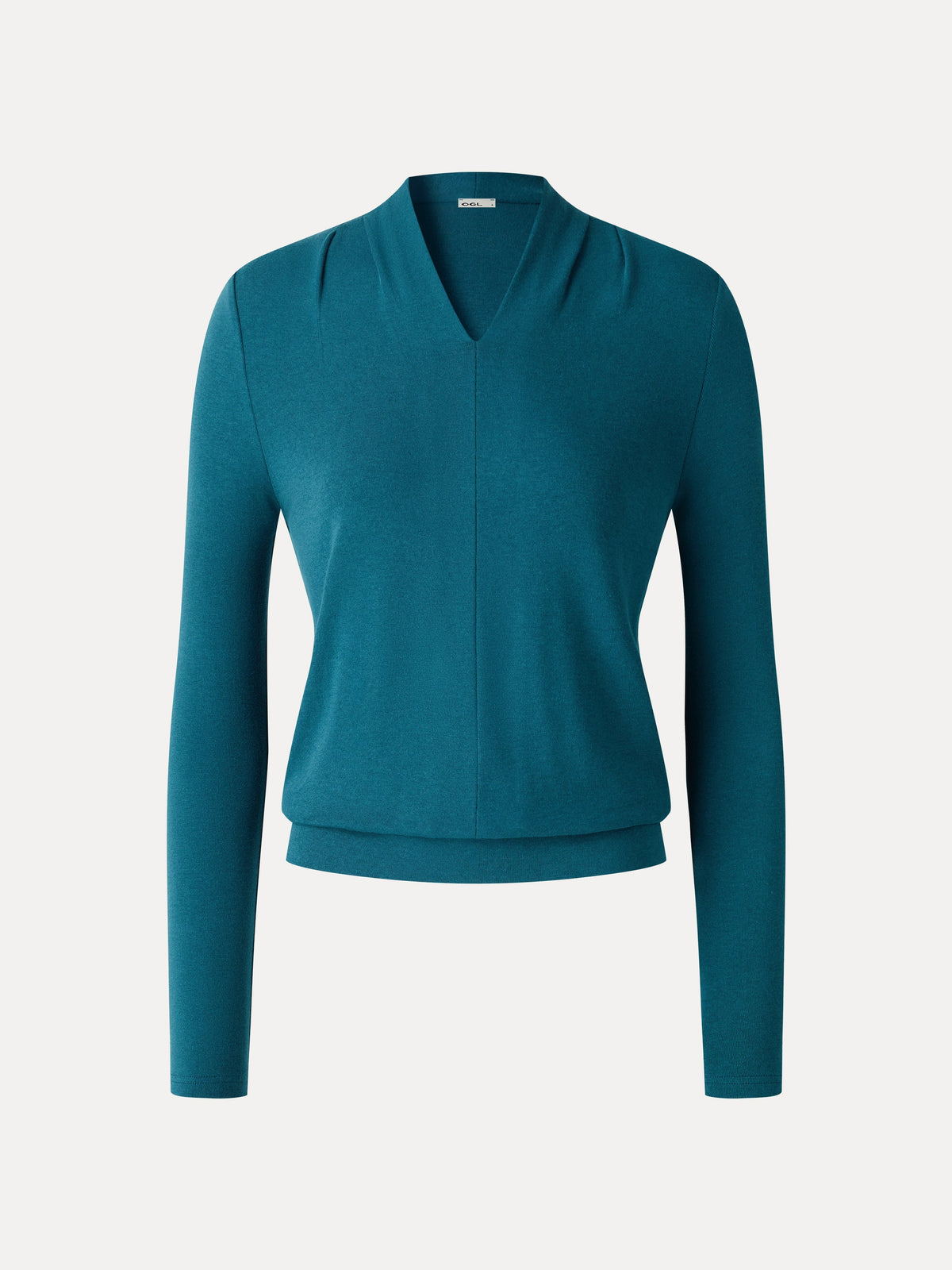 LiteWarm V-Neck Long Sleeve Tucked Shoulder Top — original photo 7