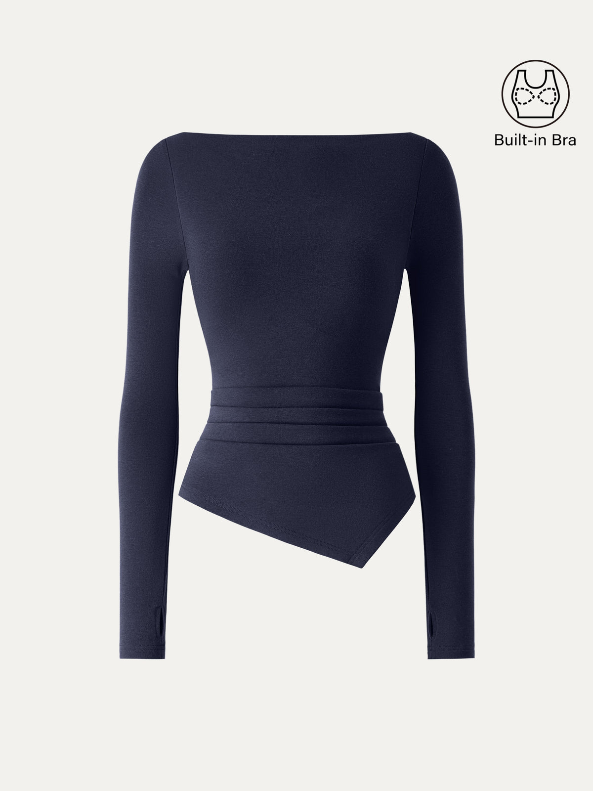ProWarm Boatneck Side Tucks Asymmetrical Built-In Bra Top — original photo 10