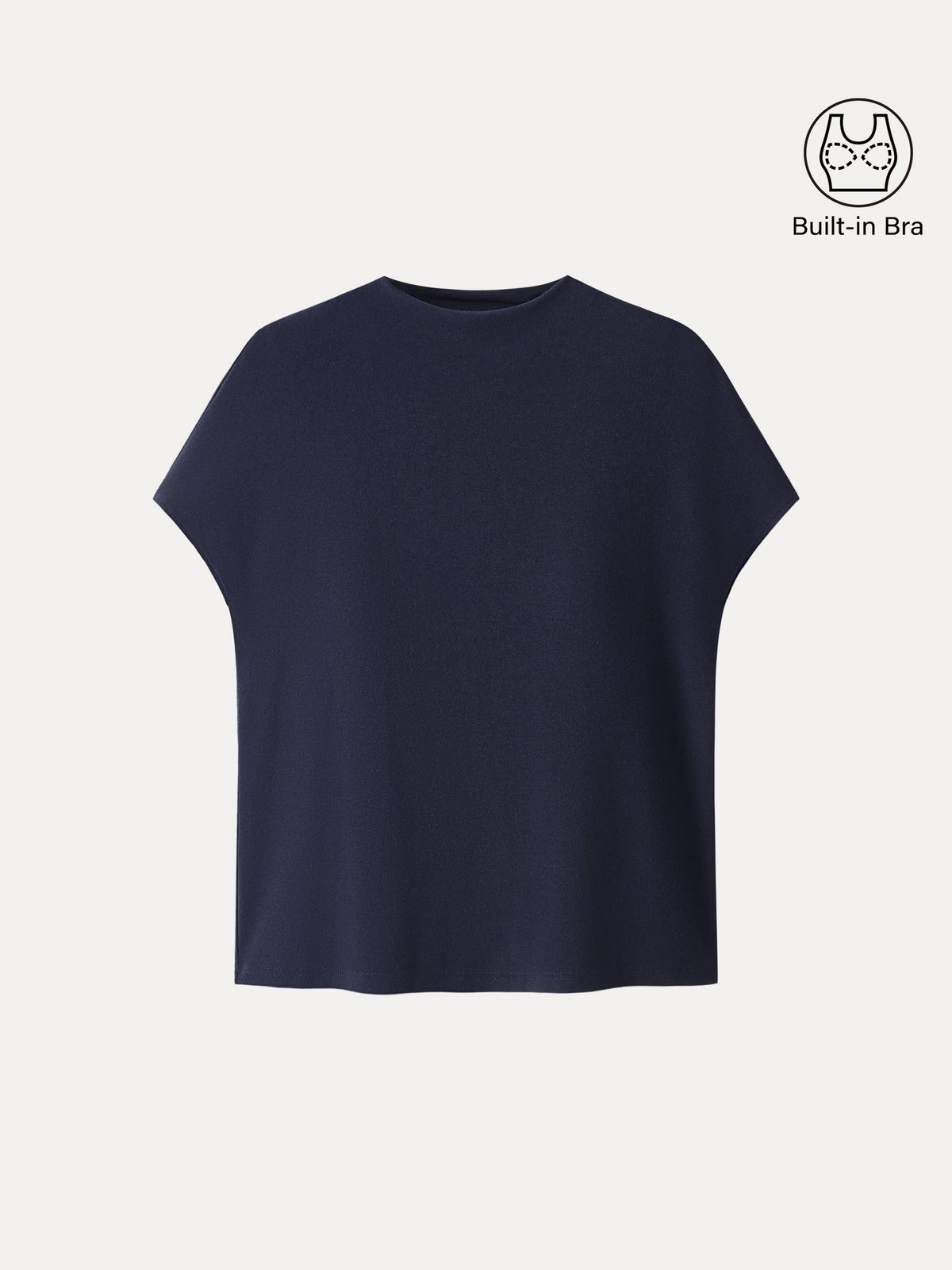 LiteWarm Mock Neck Short Sleeve Built-In Bra Top — original photo 9