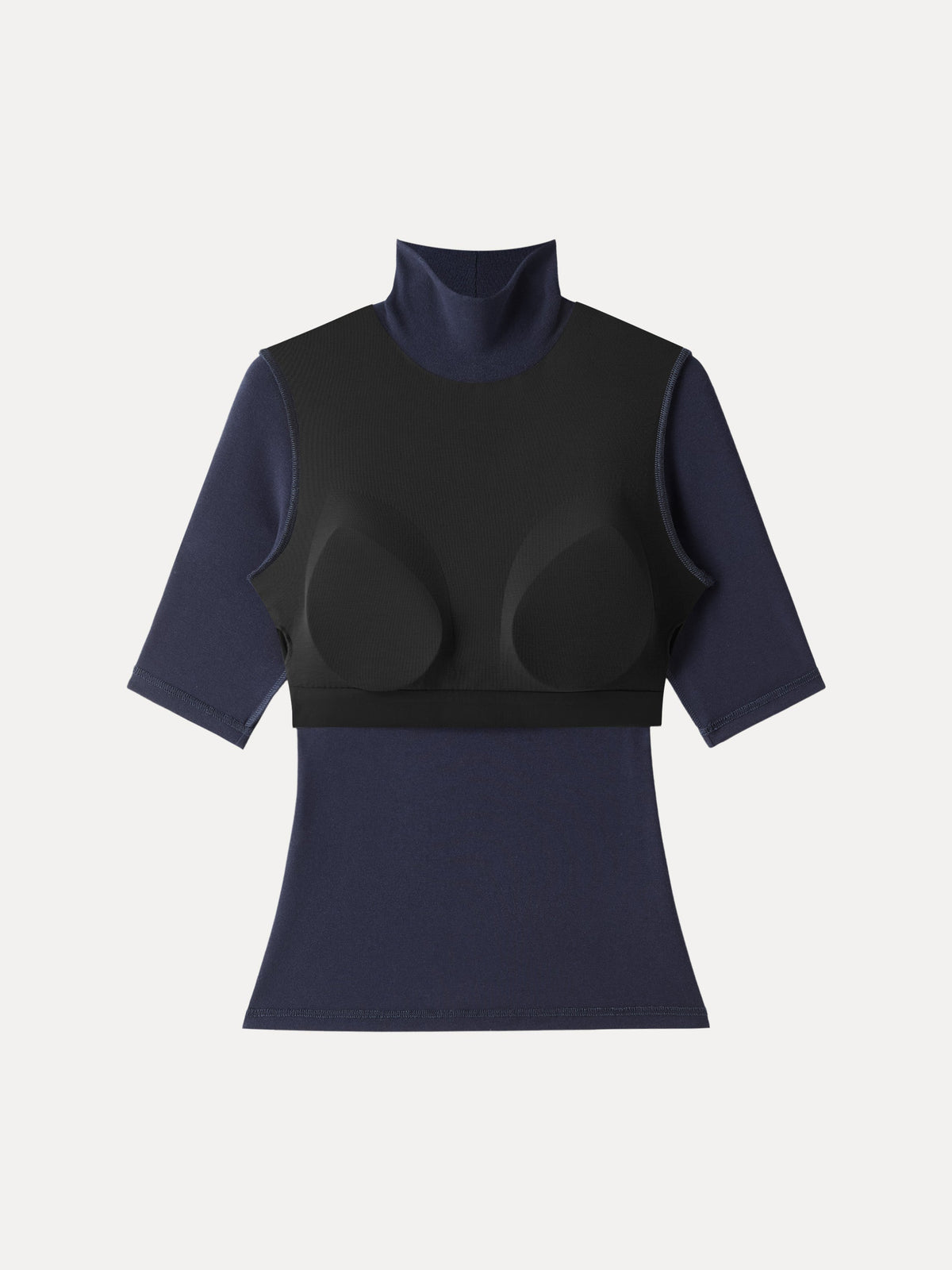LiteWarm Essential Turtleneck Elbow Length Sleeve Built-In Bra Top — original photo 7