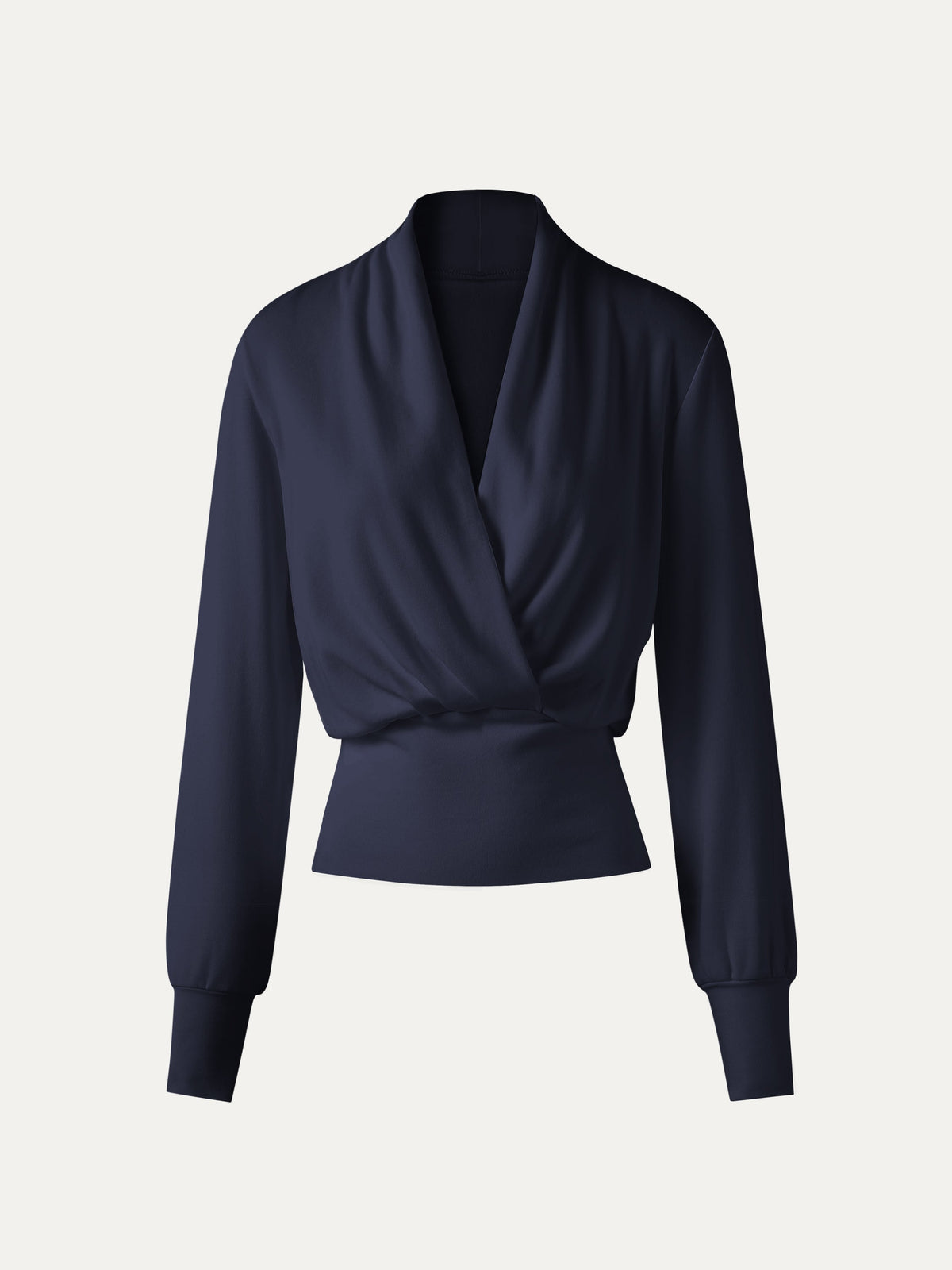 LiteWarm Surplice Long Sleeve Banded Hem Top — original photo 16