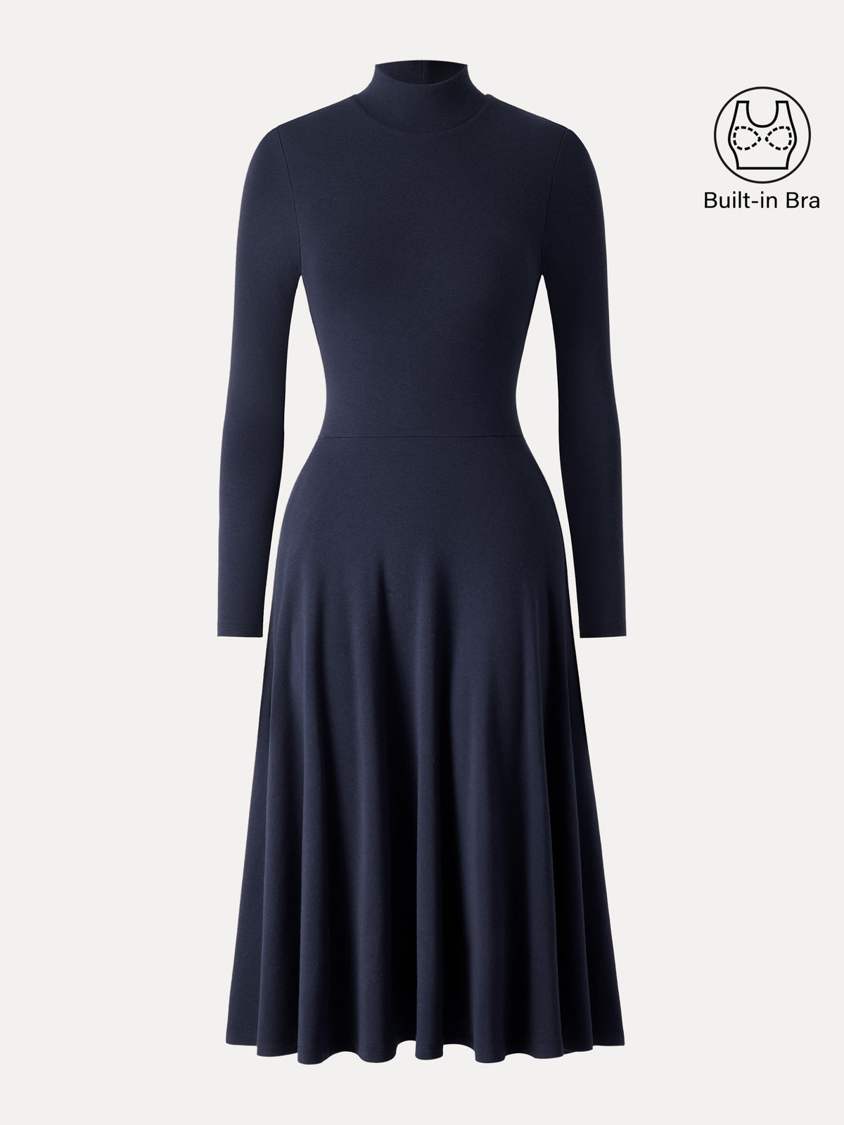 ProWarm Mockneck Midi Built-In Bra Dress with Pockets — original photo 13