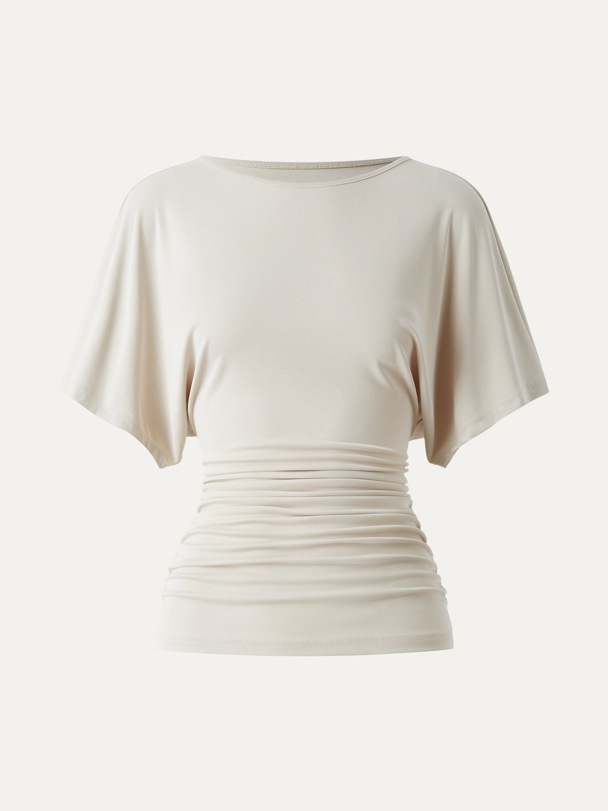 Effortless Boatneck Batwing Sleeve Side Ruched Top — original photo 6