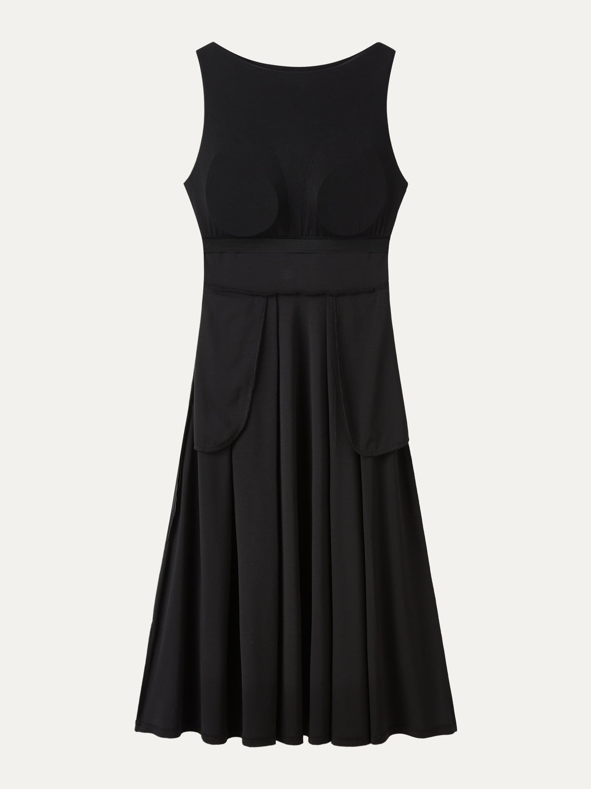 Boatneck Bamboo Ponte Bra Midi Dress with Pockets — original photo 5