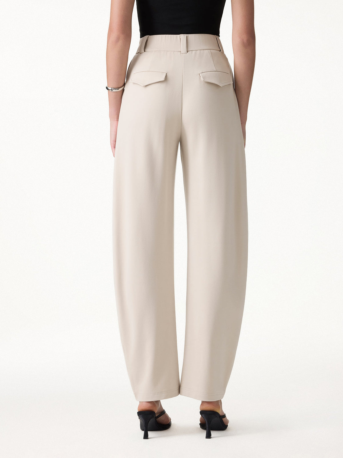 CoolTouch Stretch Ponte High Rise Cropped Barrel Pants — original photo 4