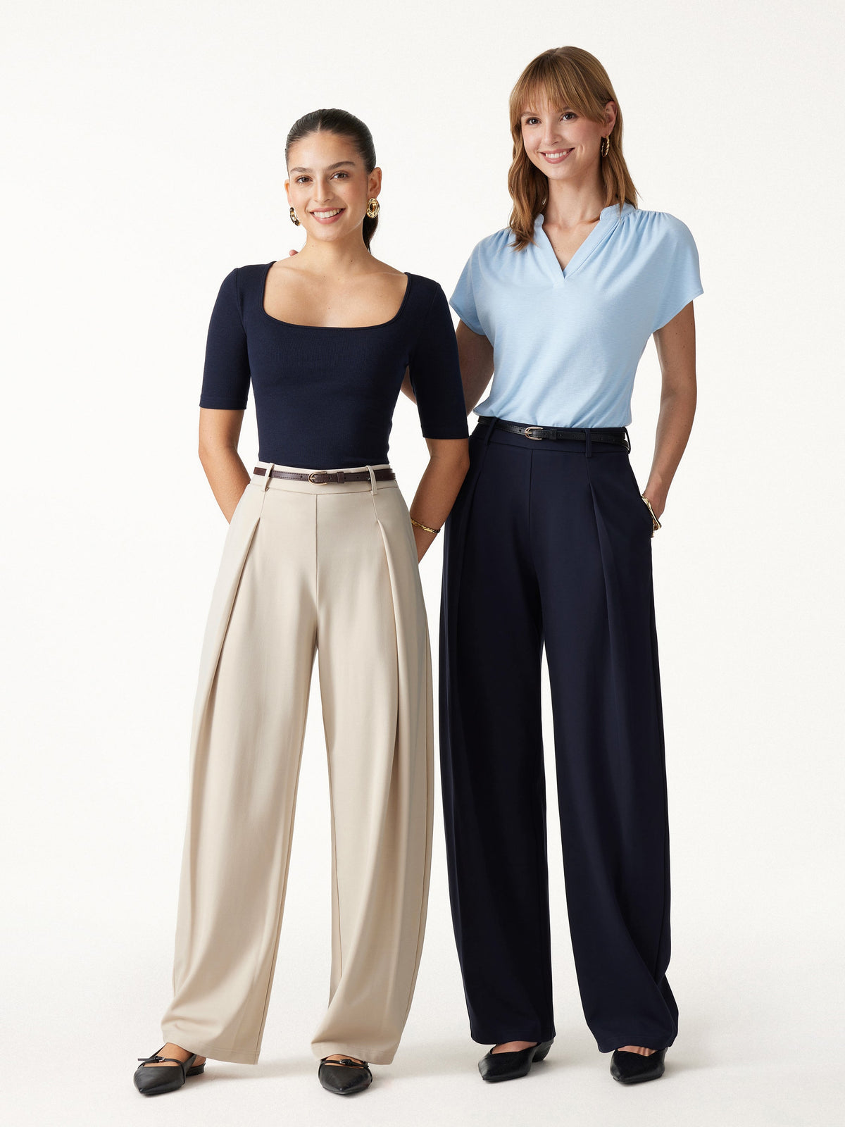 Ponte High-Rise Barrel Pants with Pockets — original photo 2