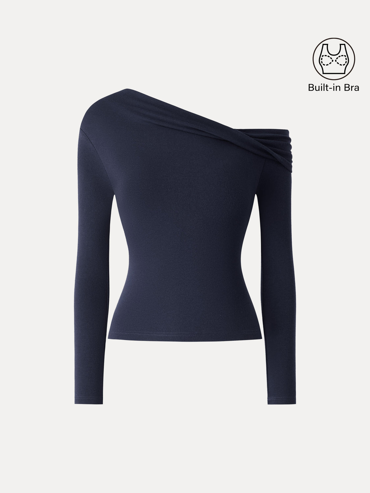 LiteWarm Convertible Neck Long Sleeve Built-In Bra Top — original photo 14